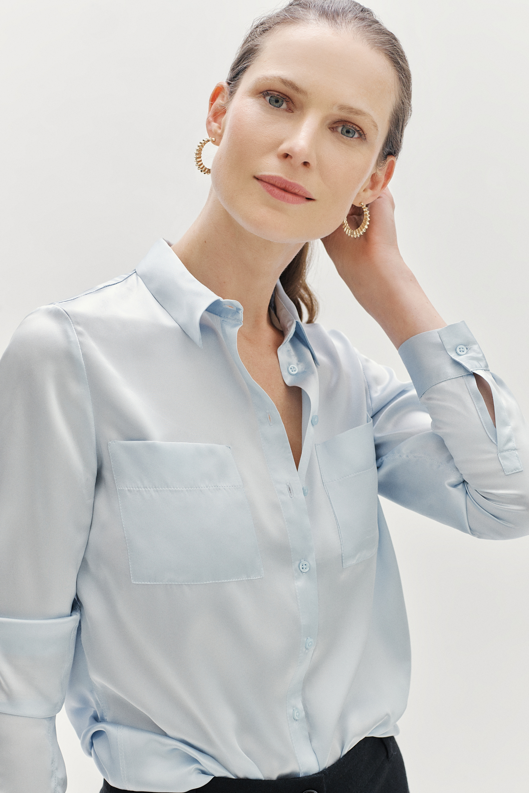chemisier jeanne 100 soie bleu ciel femme chemisier jeanne 100% soie bleu ciel femme