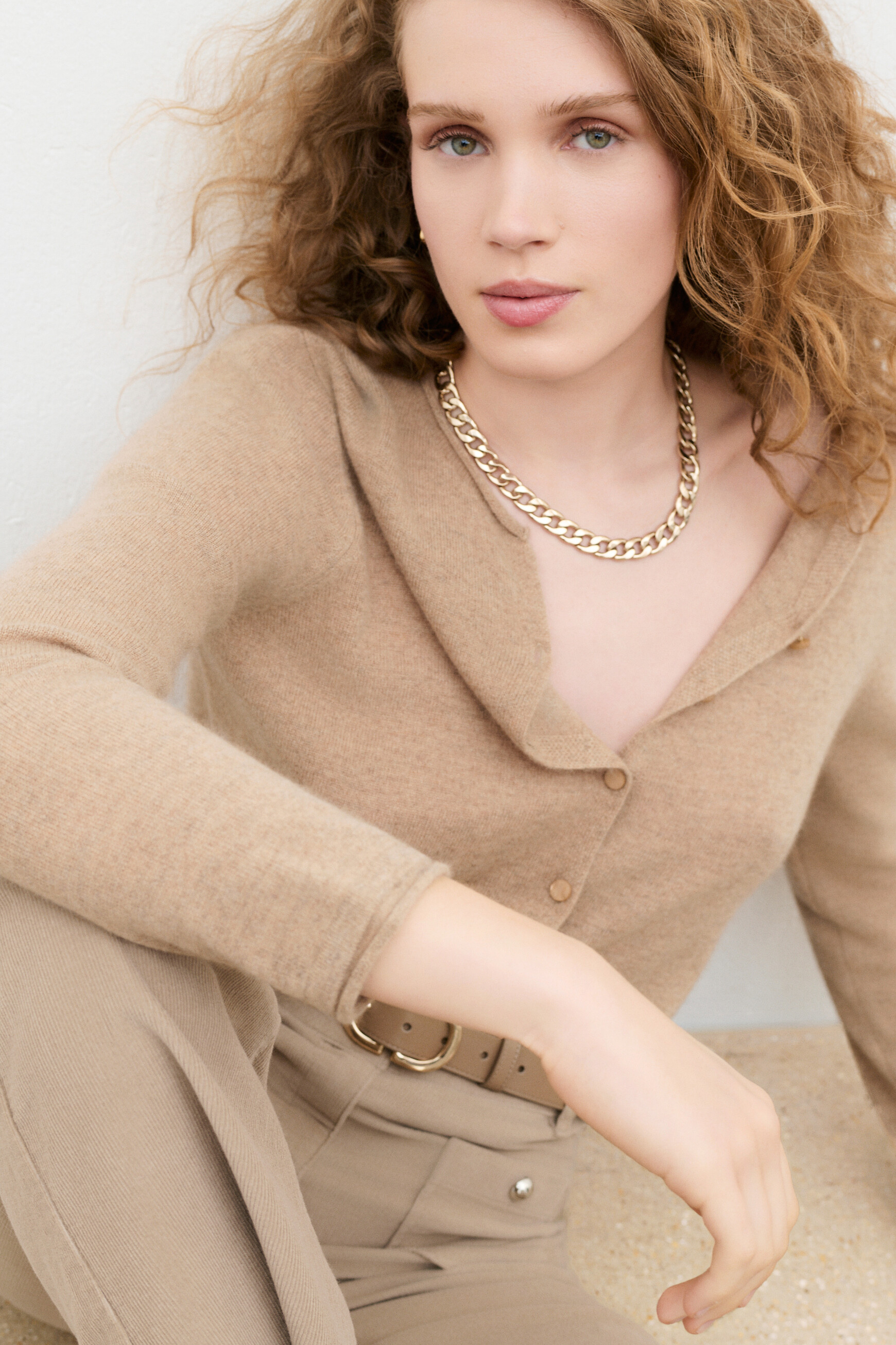 Msally sweater 100% cashmere light brown woman