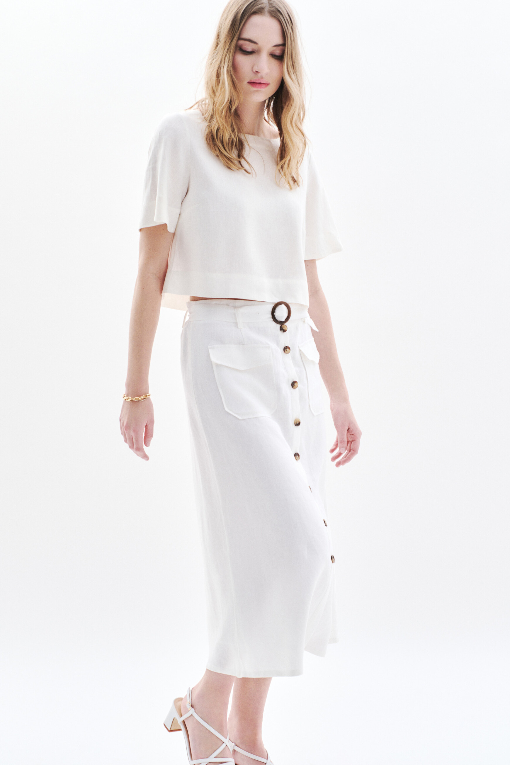 jupe agnes 100 lin blanc femme jupe agnes 100% lin blanc femme
