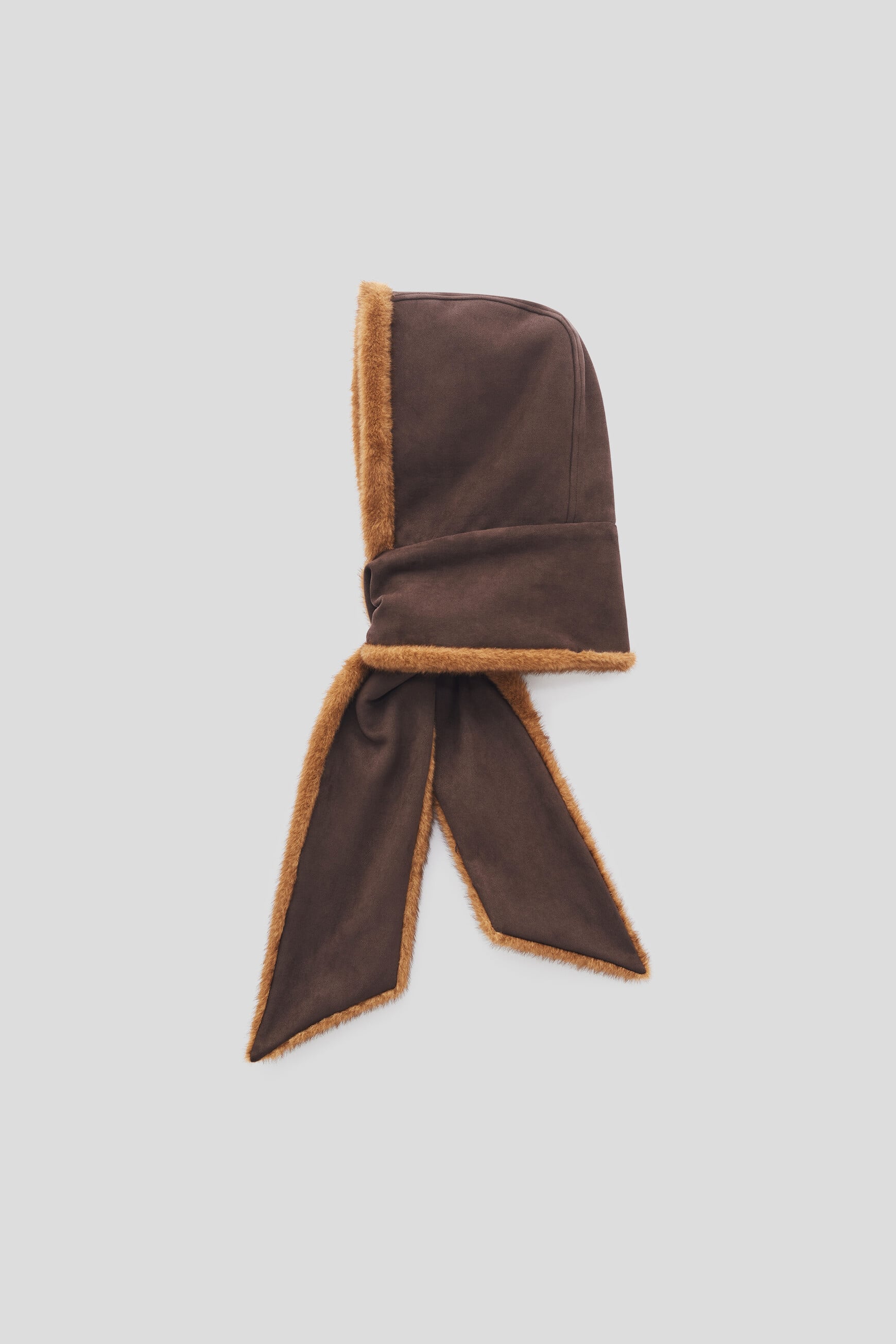 Hooded bekavi scarf dark brown woman