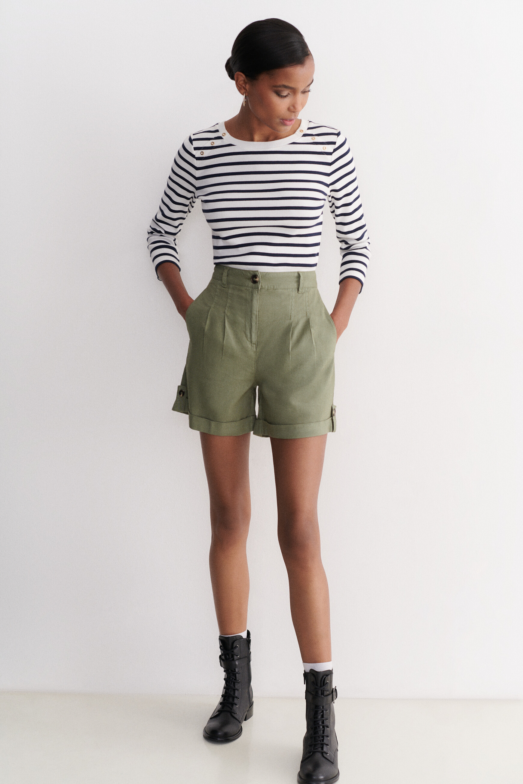 short castino casual vert kaki femme Short castino casual vert kaki femme