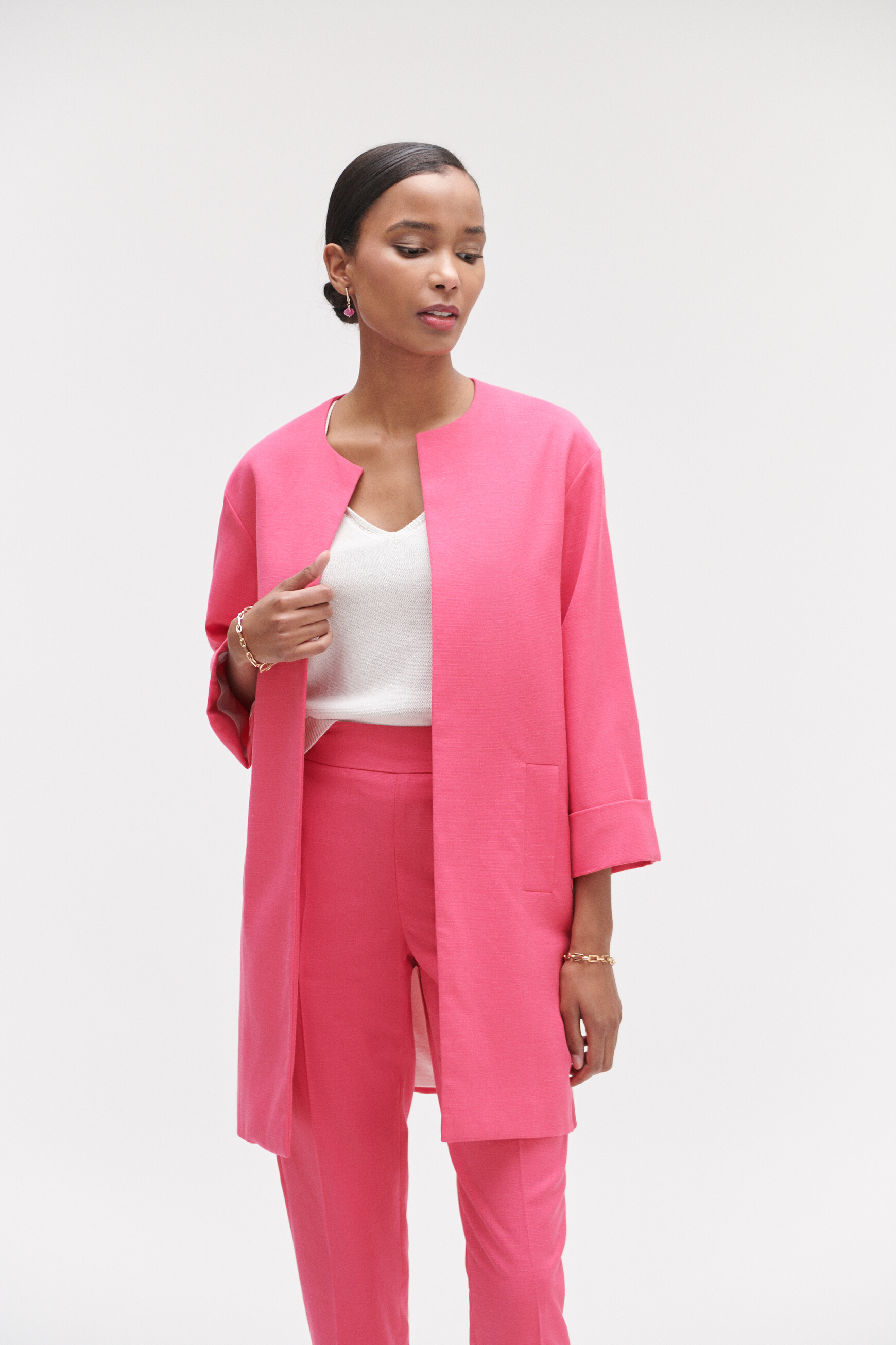 manteau delisia rose fushia femme