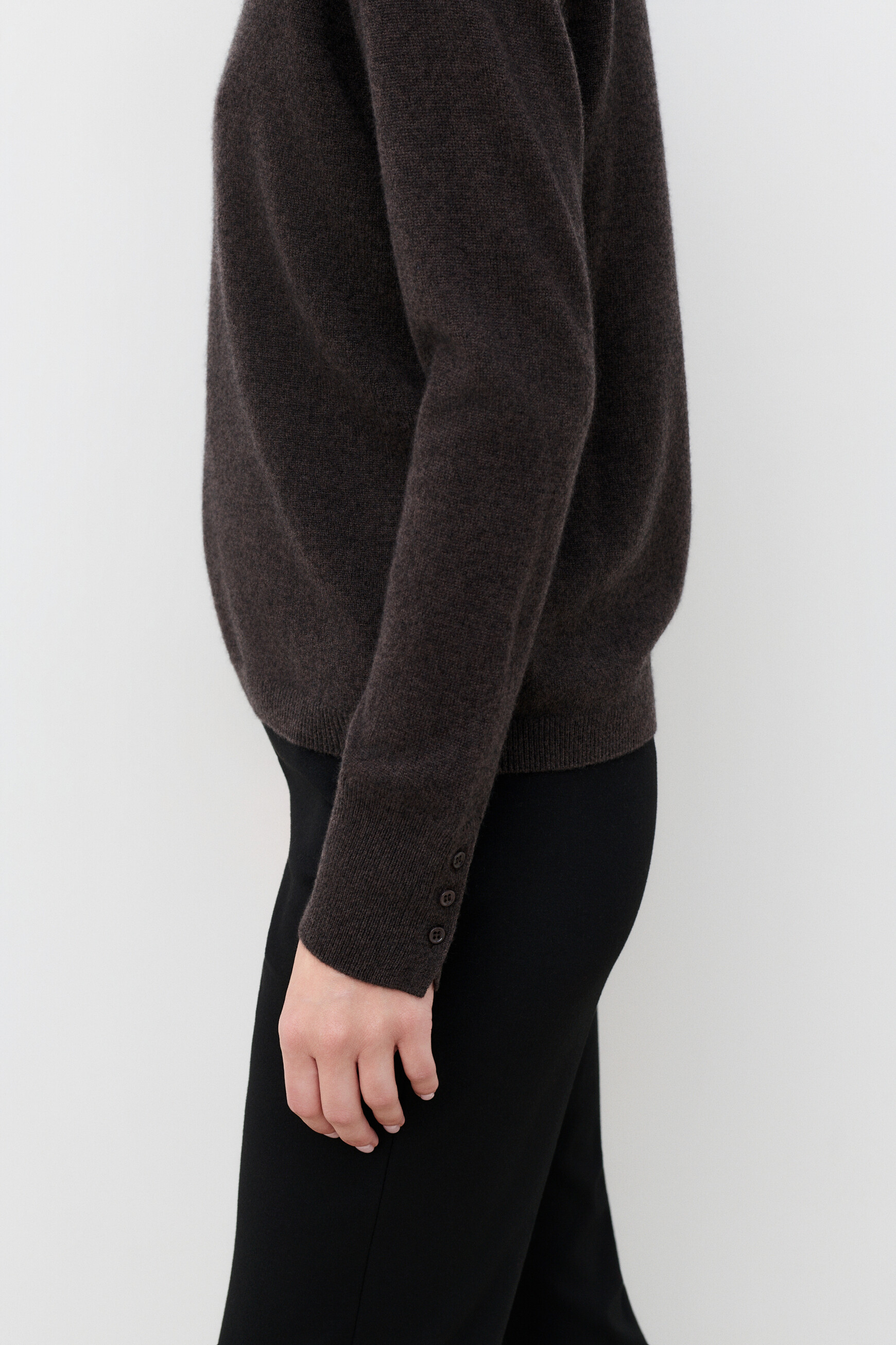 Mvickie sweater 100% cashmere dark brown woman