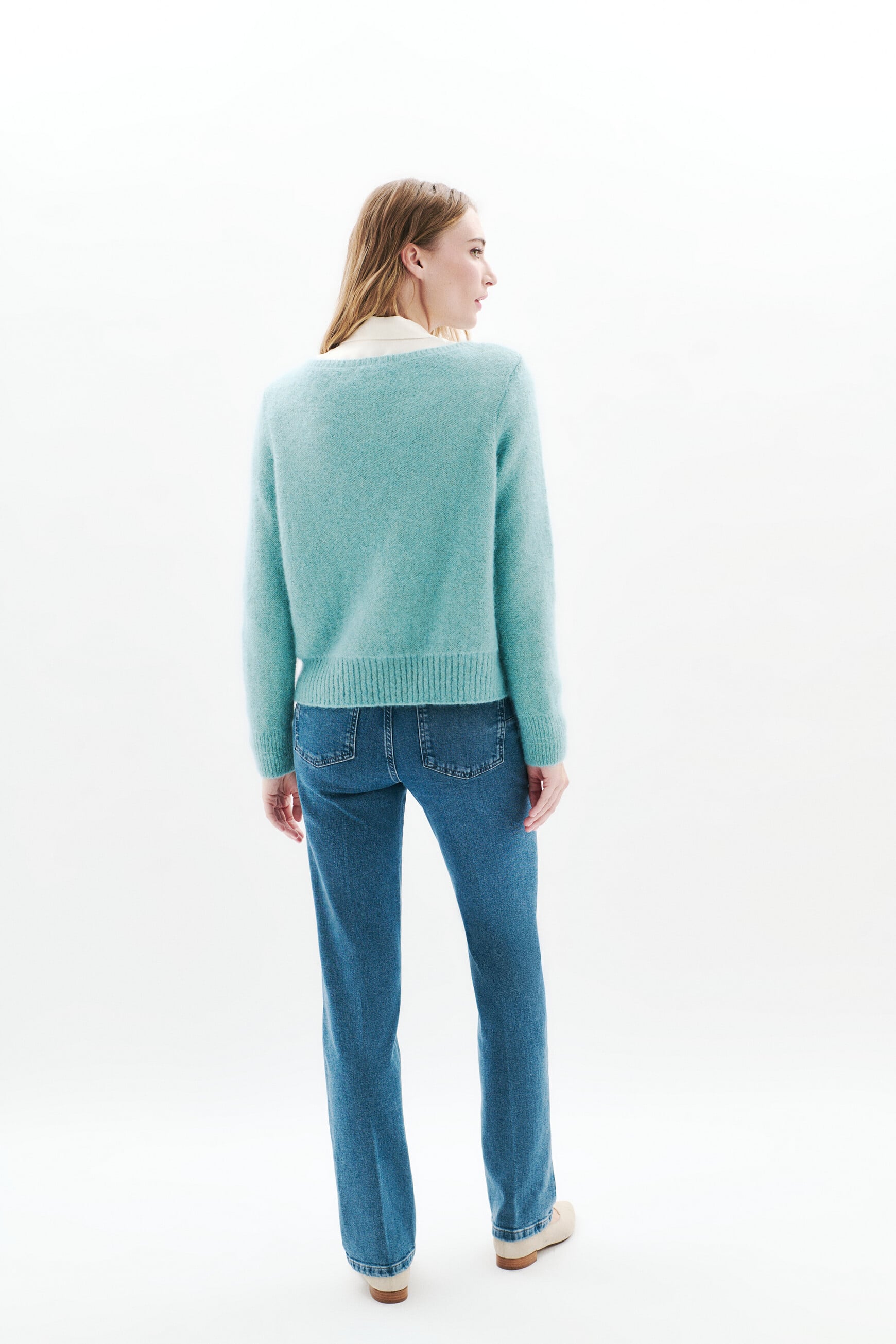 Pull Stephano bleu gris femme