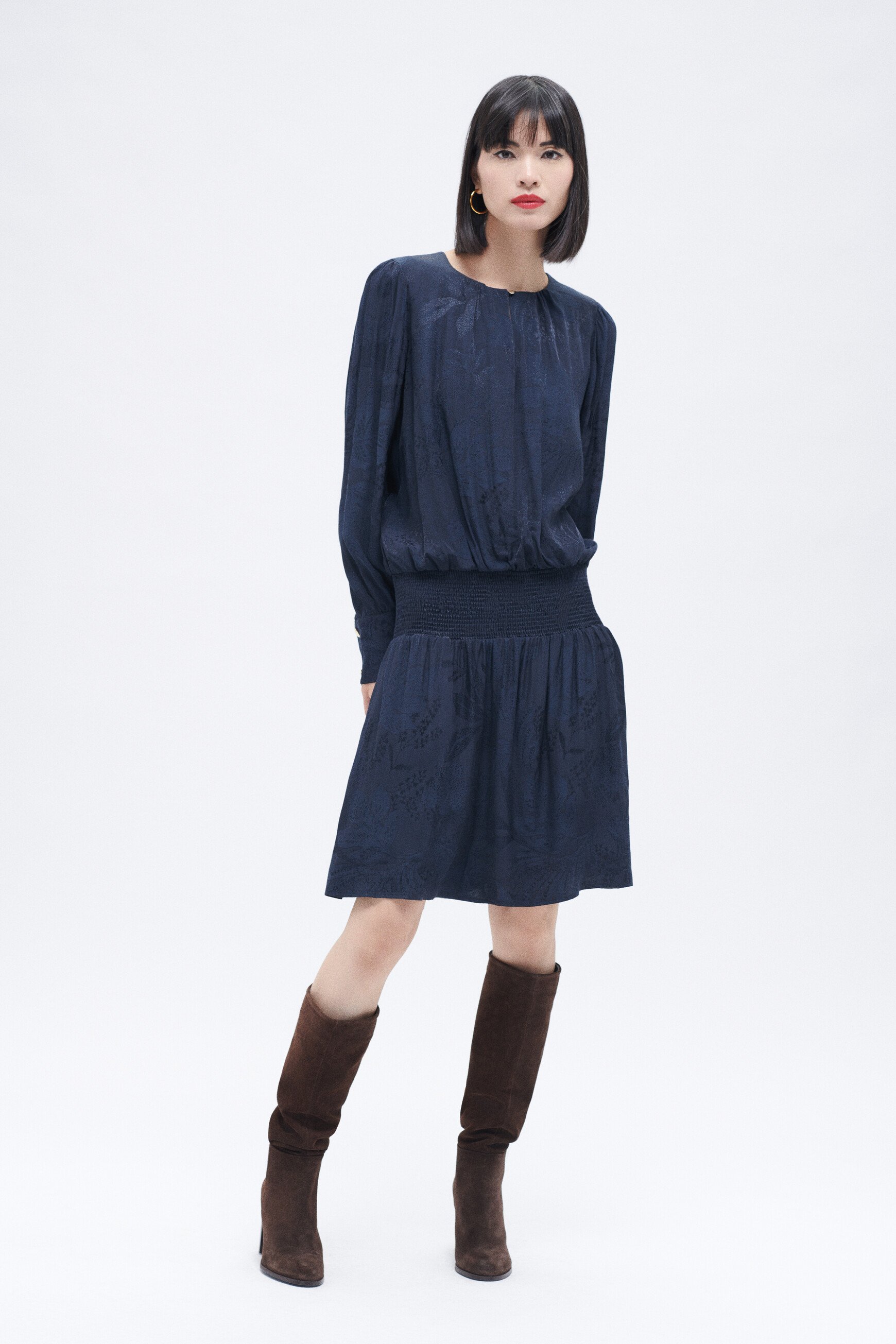 recile dress navy blue woman recile dress navy blue woman