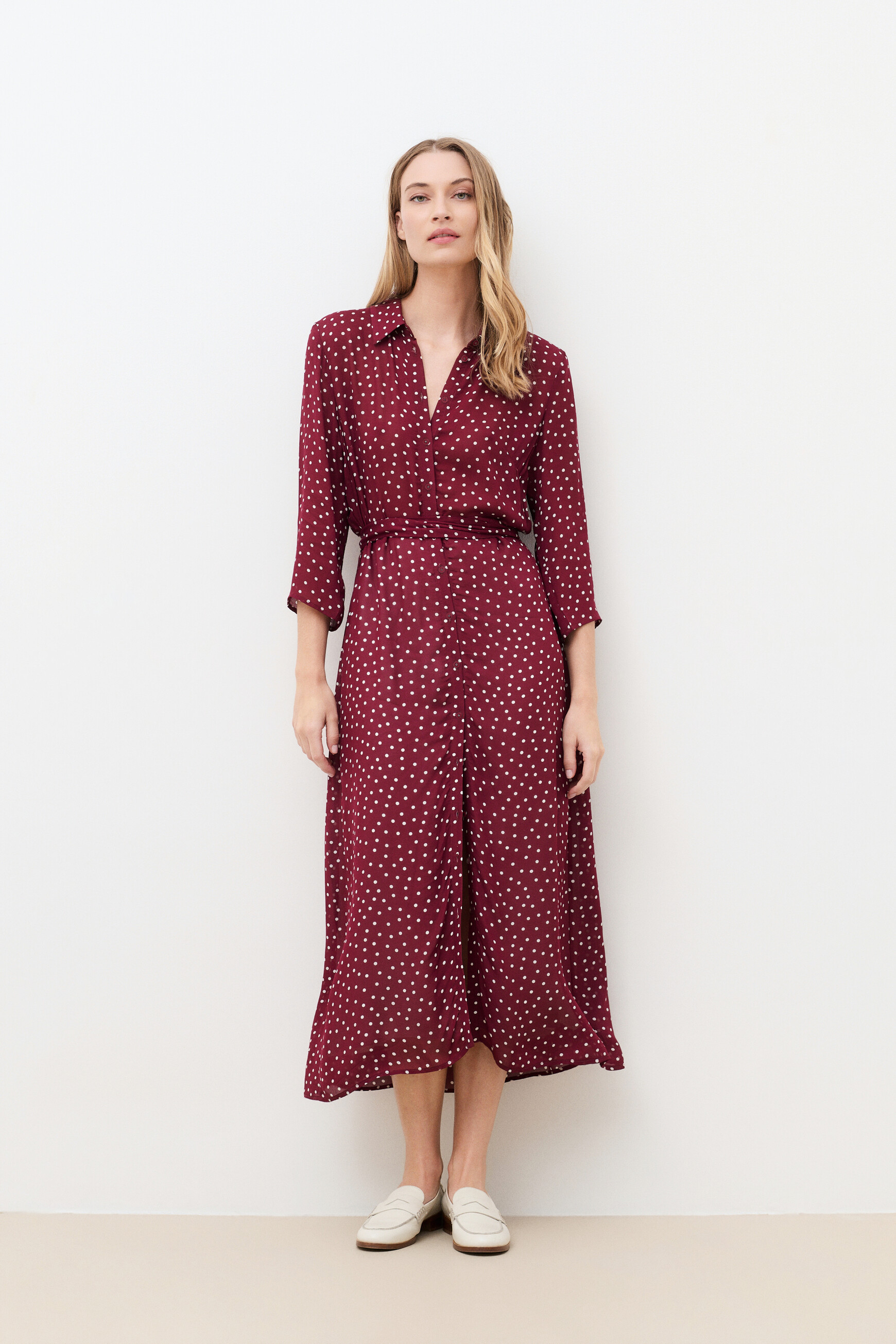 Robe Rlennie bordeaux femme