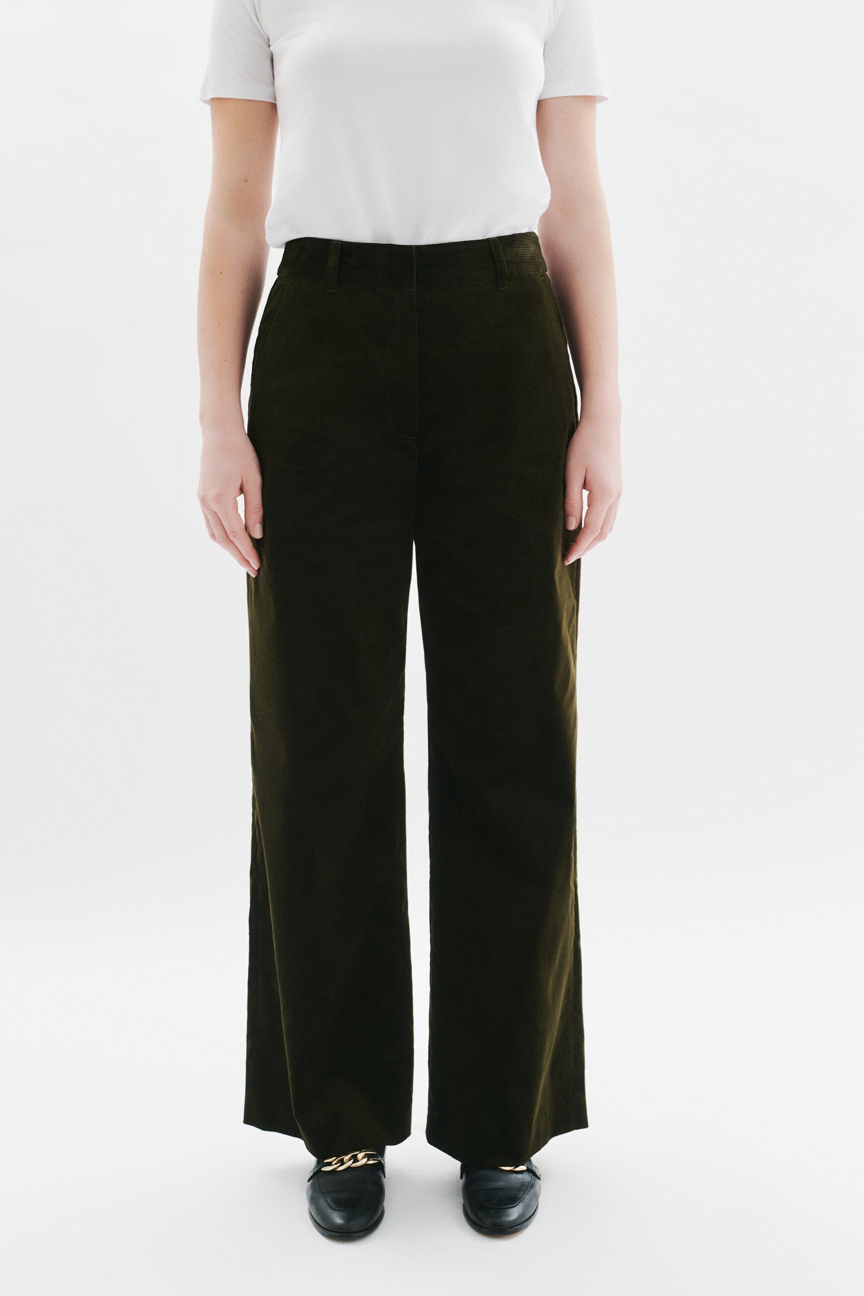 Pantalon Pesuviovelours vert kaki femme
