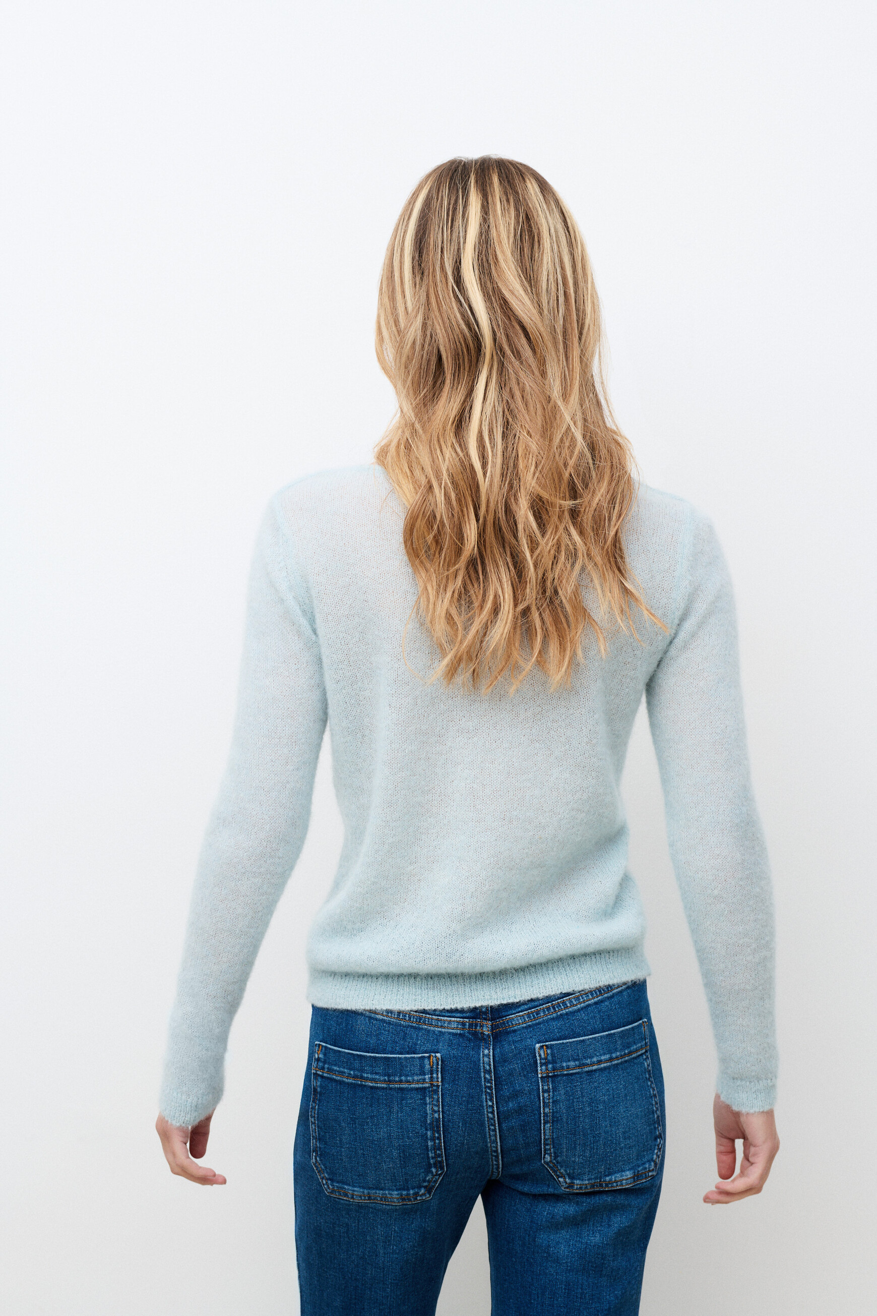 Pull Mvittoria bleu gris femme