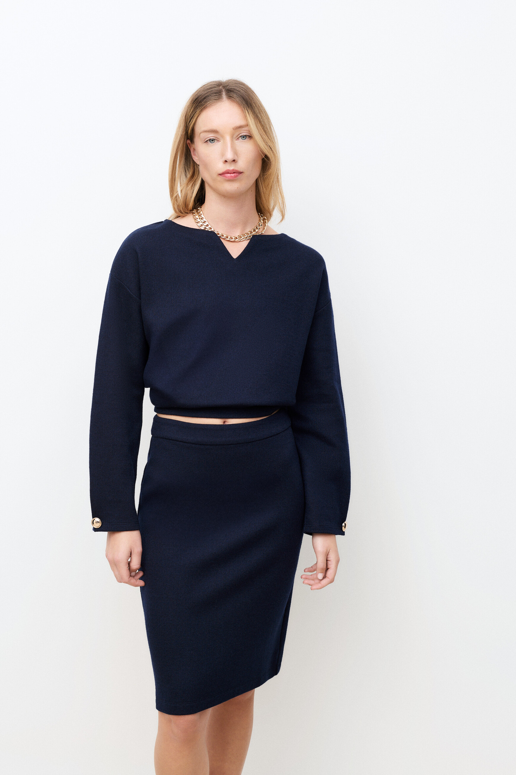 Jupe Daphne bleu marine femme