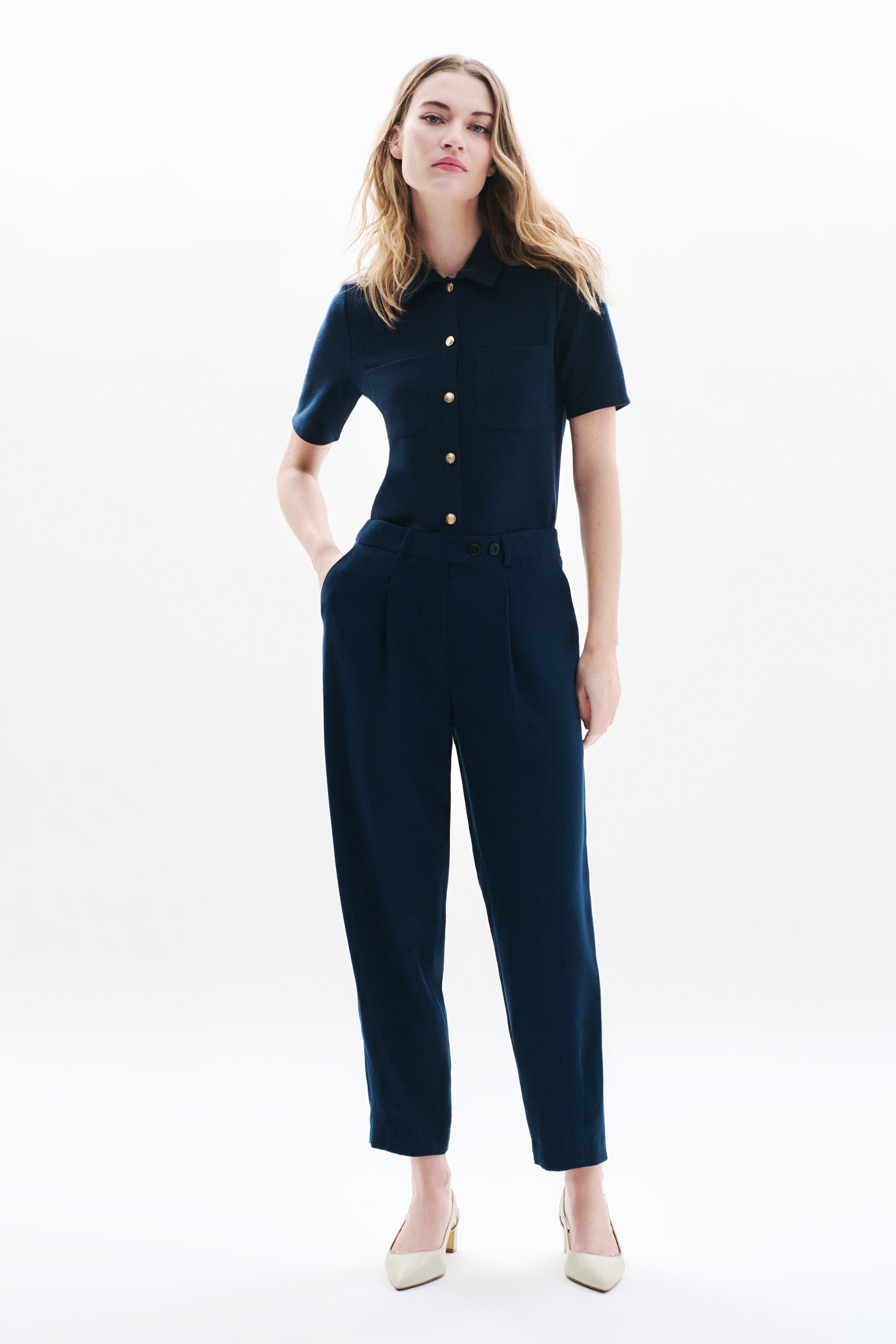 pantalon pvicky bleu marine femme Pantalon Pvicky bleu marine femme