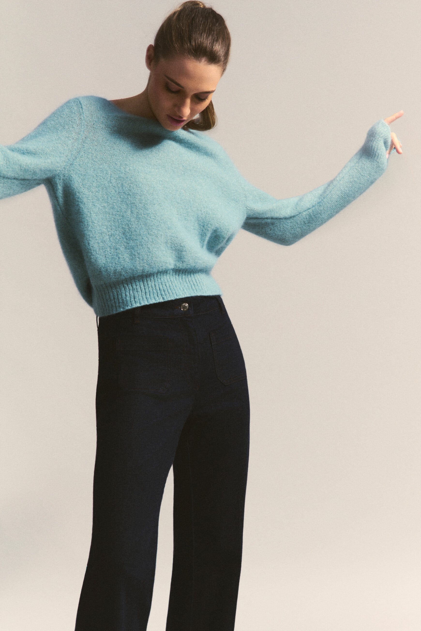 Stephano sweater blue-grey woman
