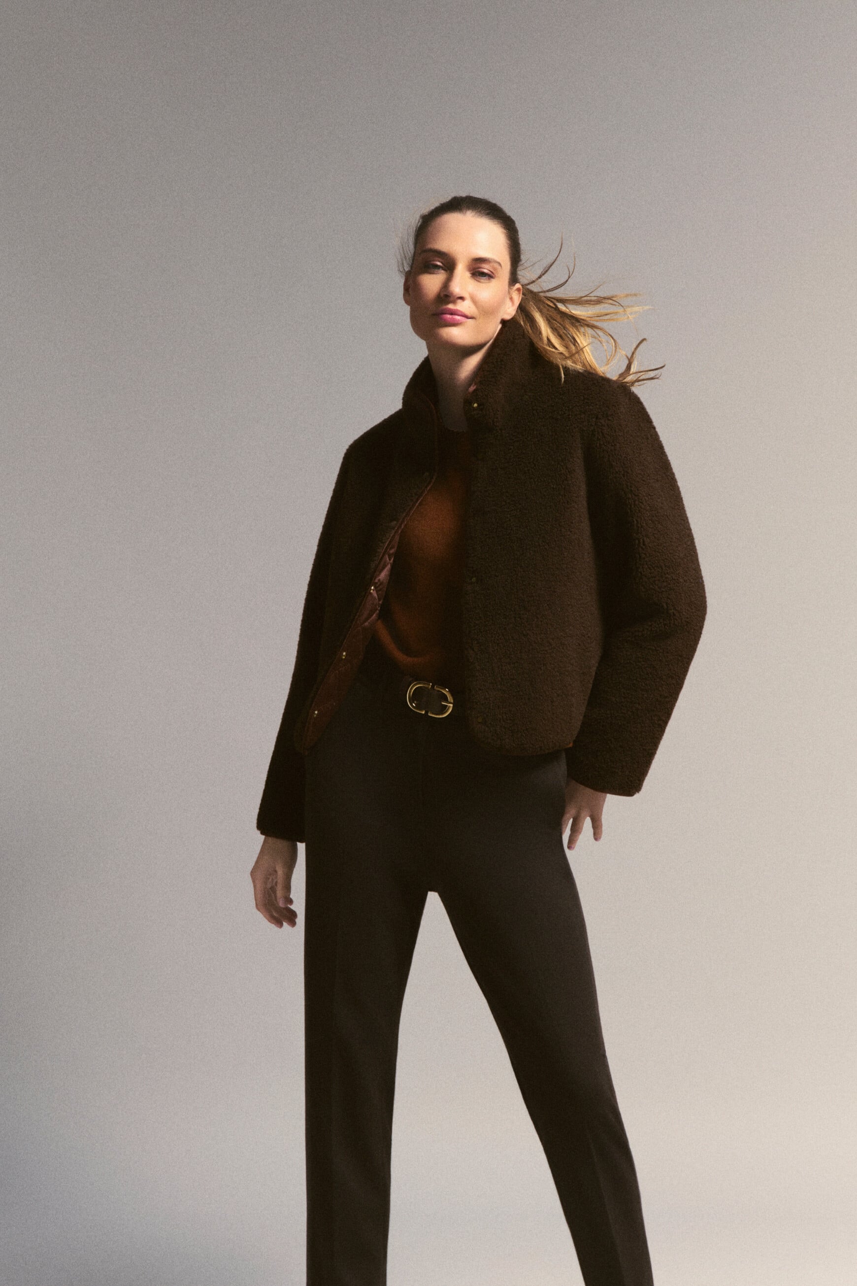 Gambertine puffer jacket dark brown woman