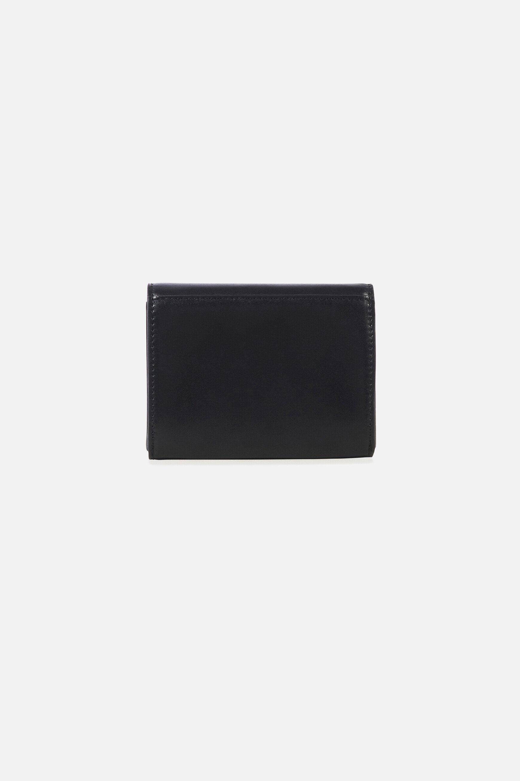 Porte-cartes sully en cuir naturel noir femme
