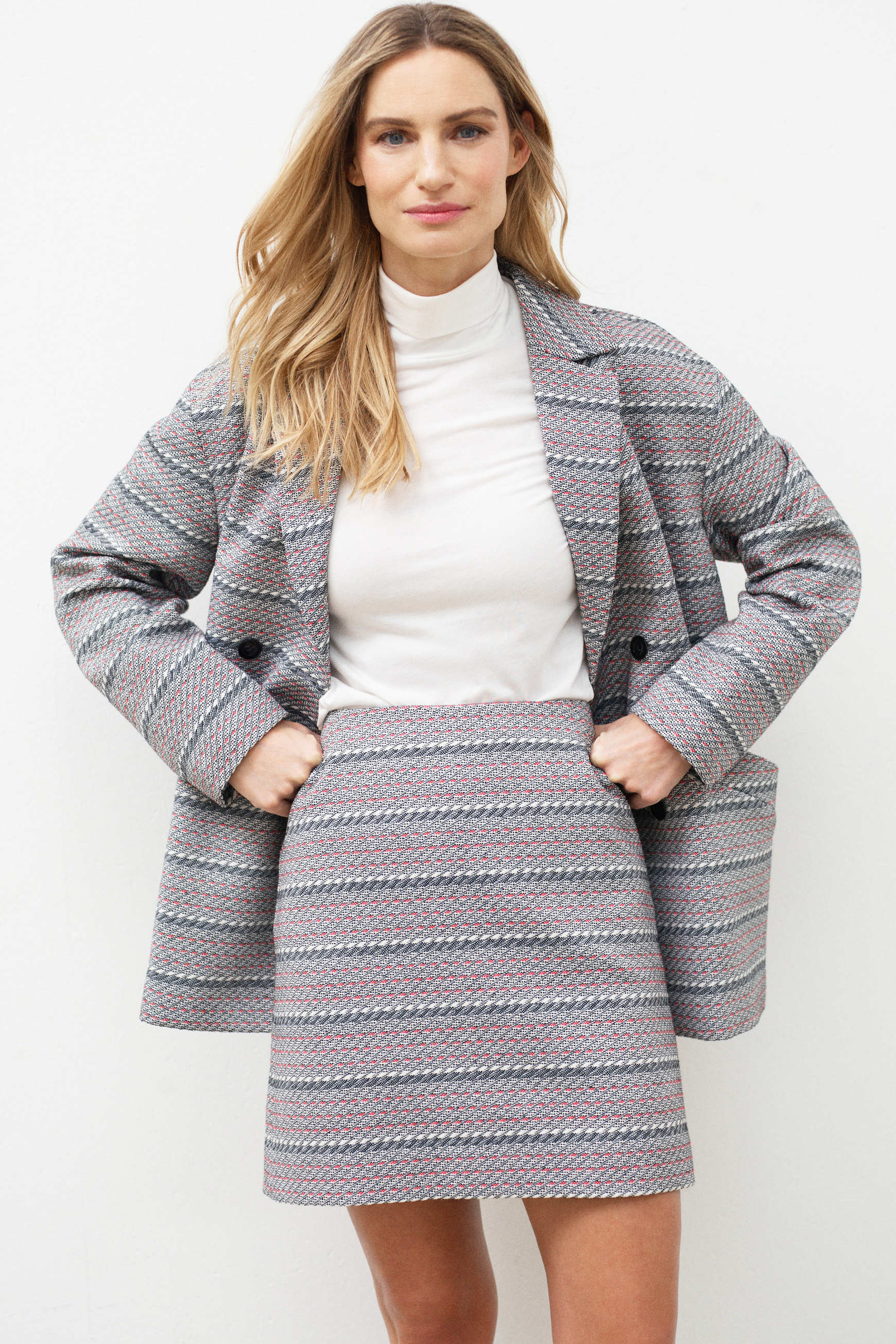 Jupe Maxi Bleu Blanc Rouge - Taille 40, Coton, Neuve Sans étiquettes
