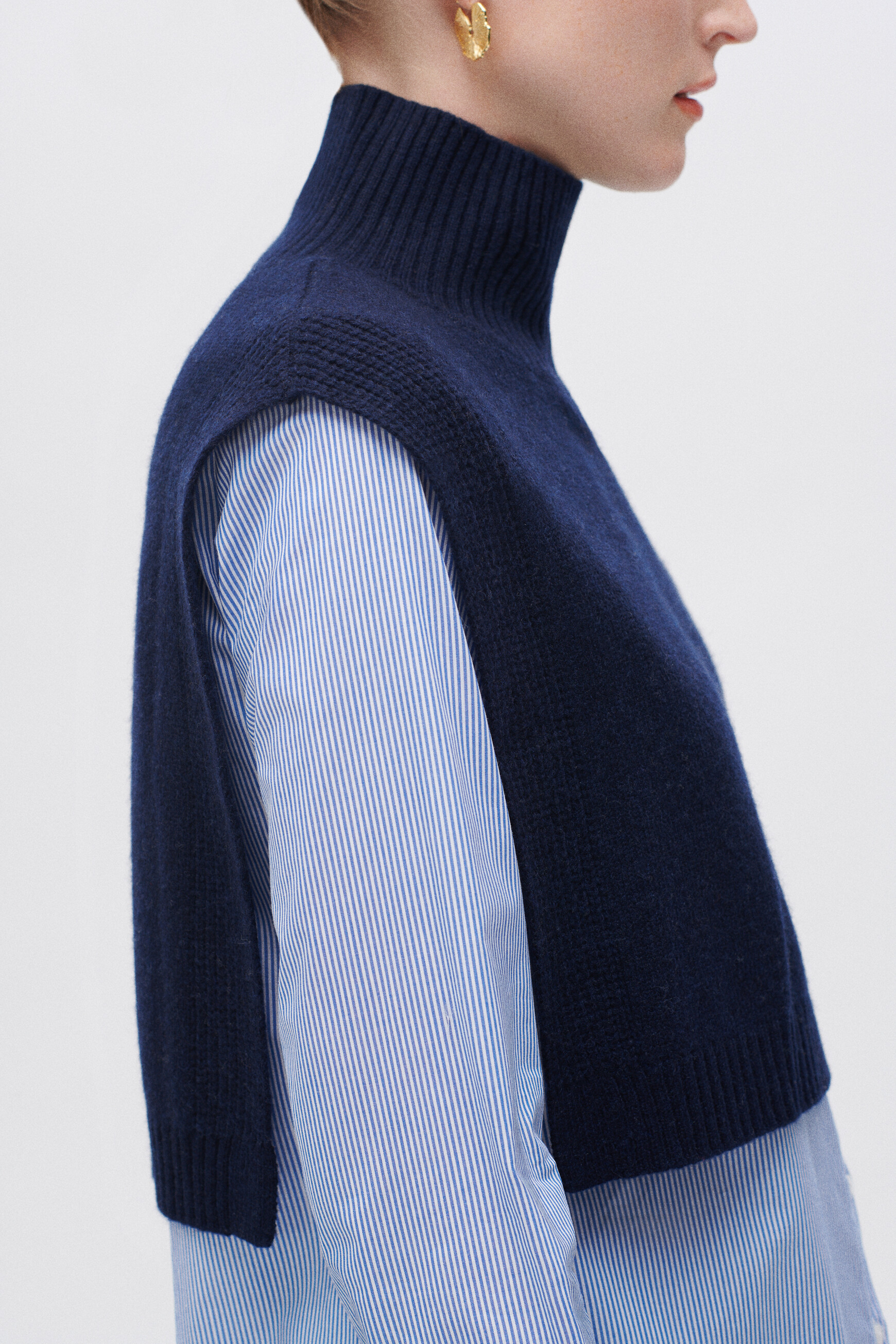 Poncho ysee bleu marine femme