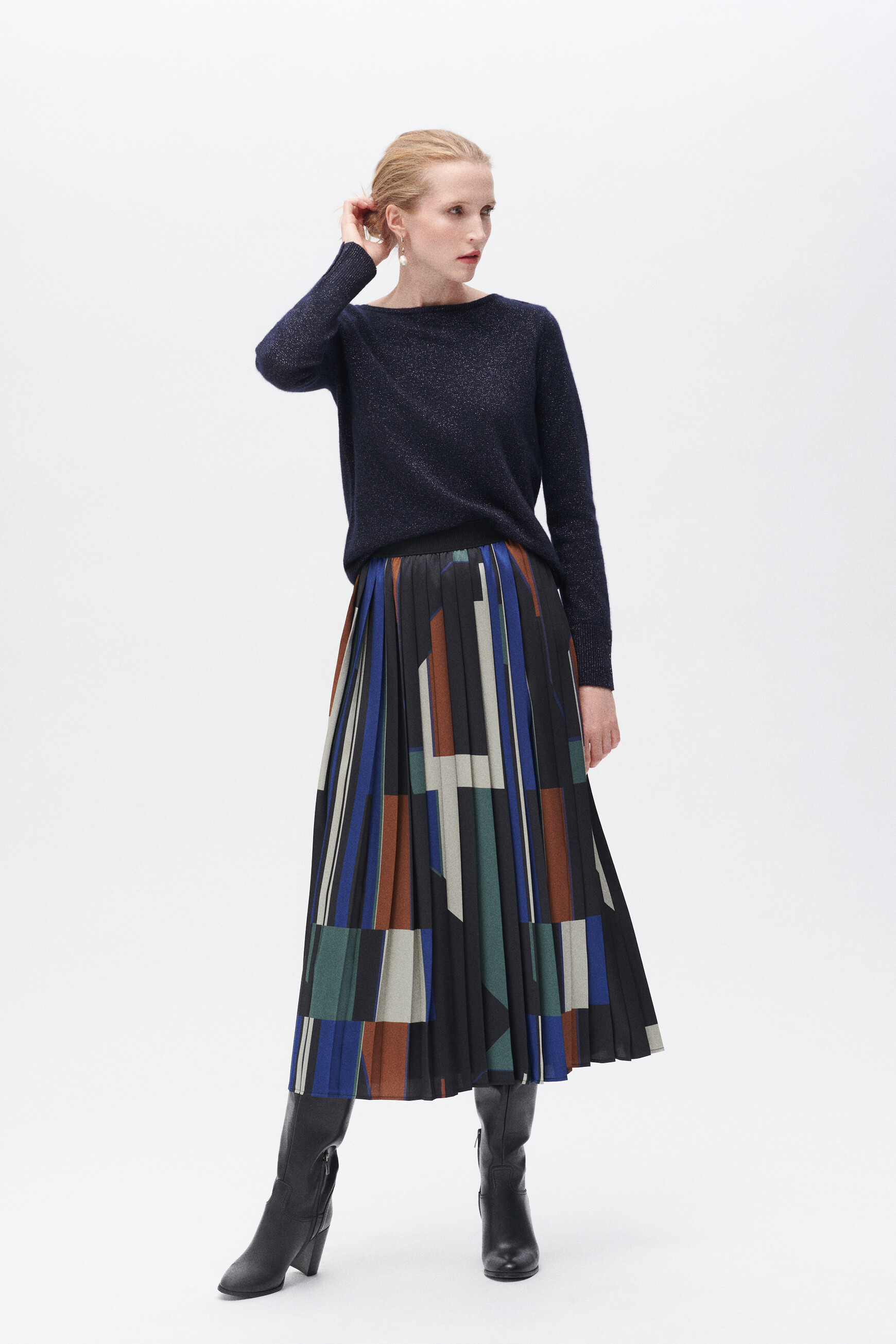 lurex trui zoan marineblauw vrouw Lurex trui Zoan marineblauw vrouw