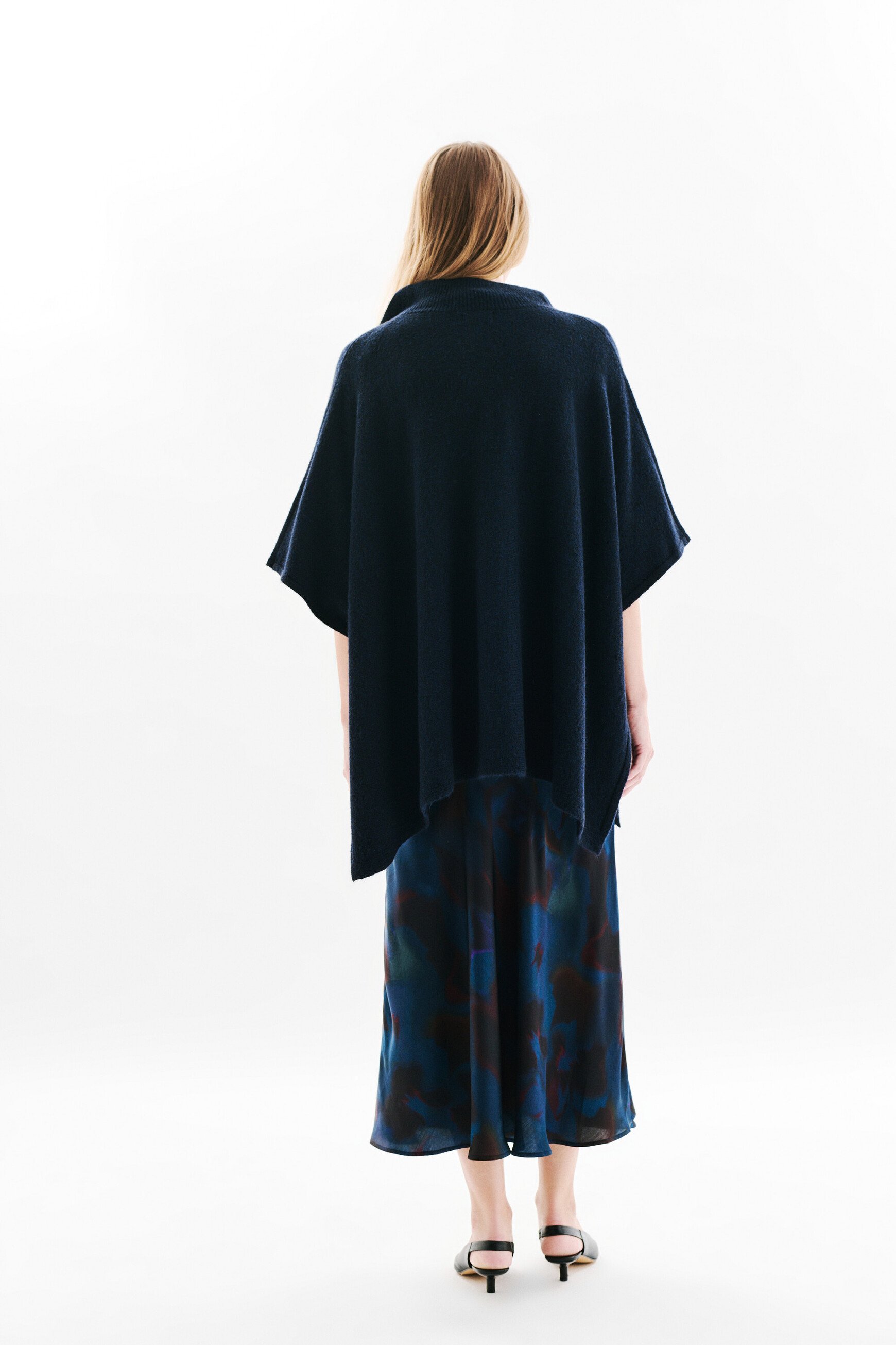 Poncho Herios marineblau damen