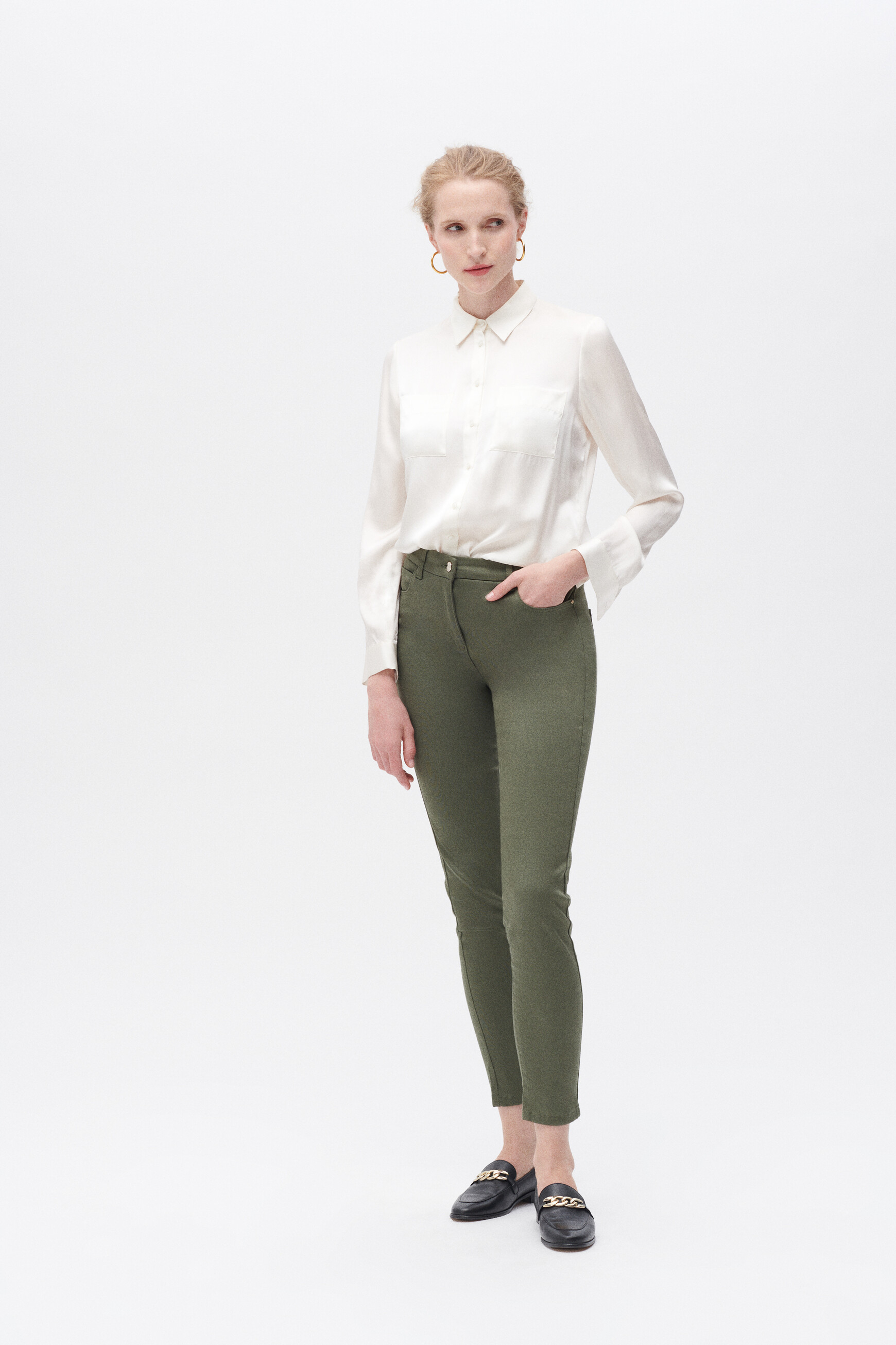 pantalon tony vert kaki femme