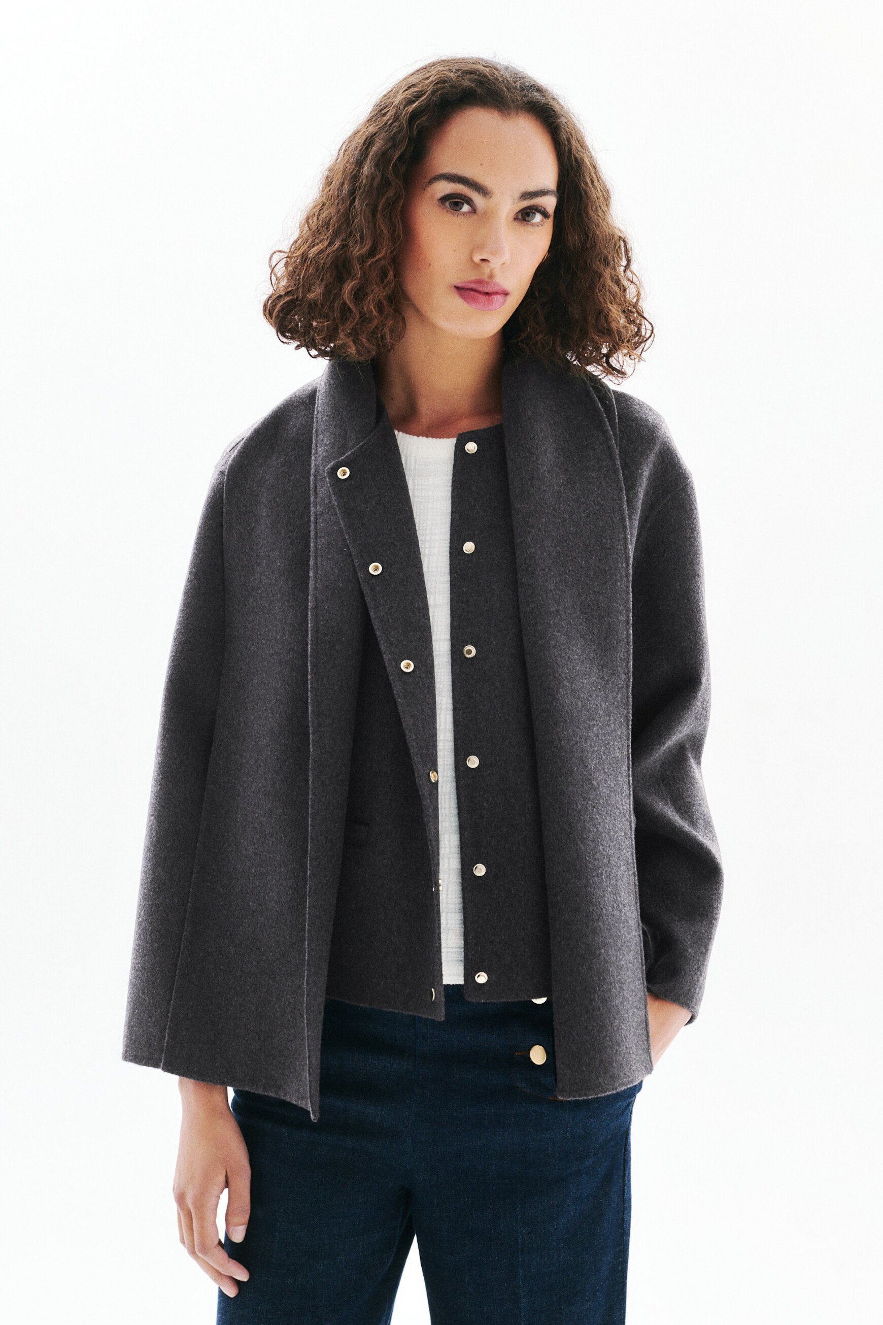 gentiane coat grey woman Gentiane coat grey woman