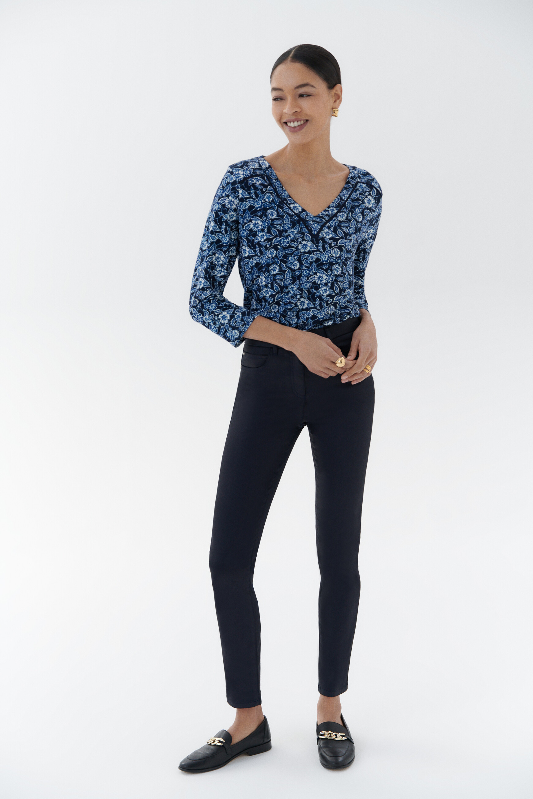 Pantalon enduit online bleu marine