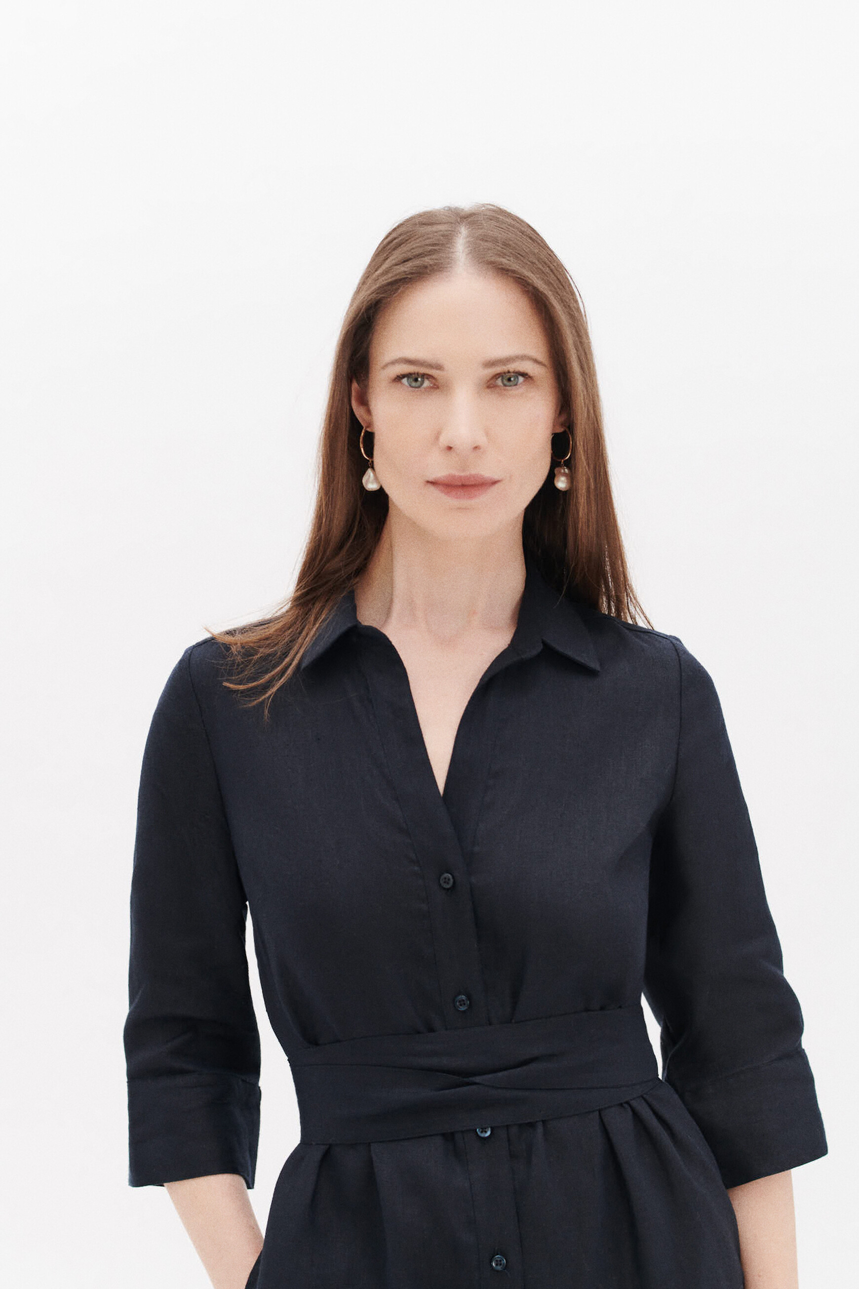 robe yana 100 lin bleu marine femme robe yana 100% lin bleu marine femme