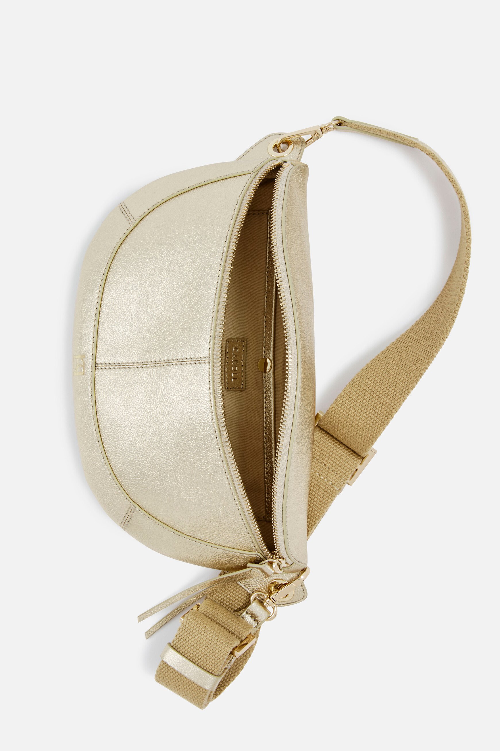 Savana2 leather belt bag by naturel gold color woman
