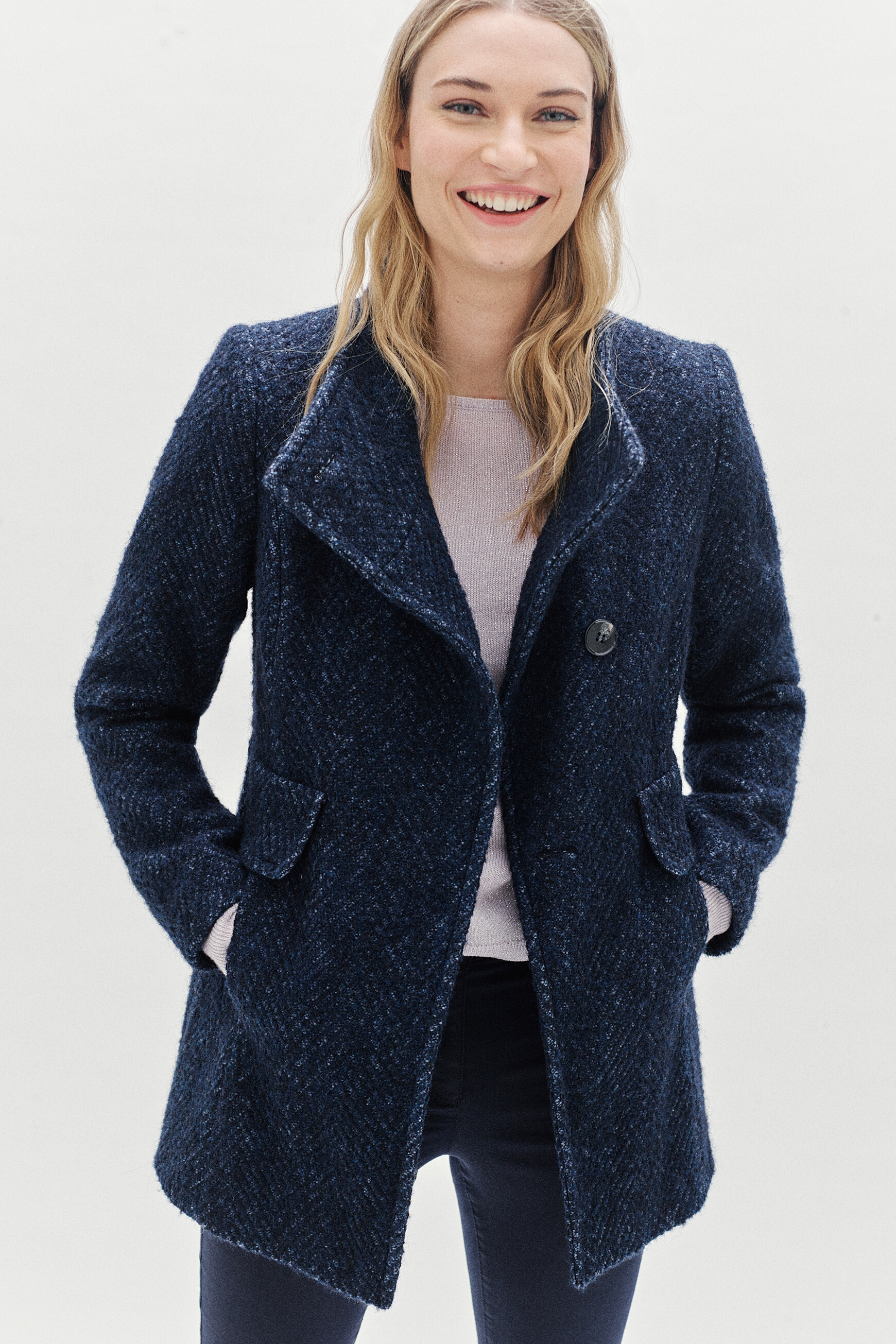 manteau ali bleu marine femme