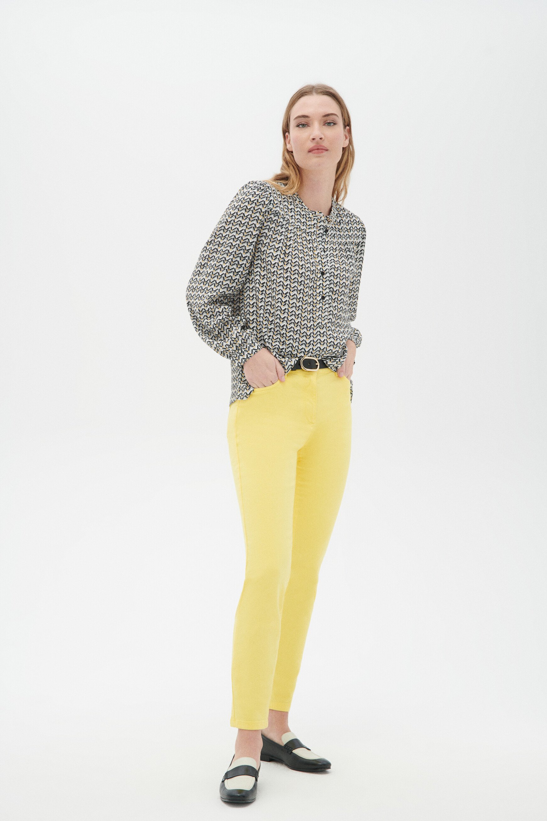 pantalon ptonio jaune clair femme Pantalon ptonio jaune clair femme