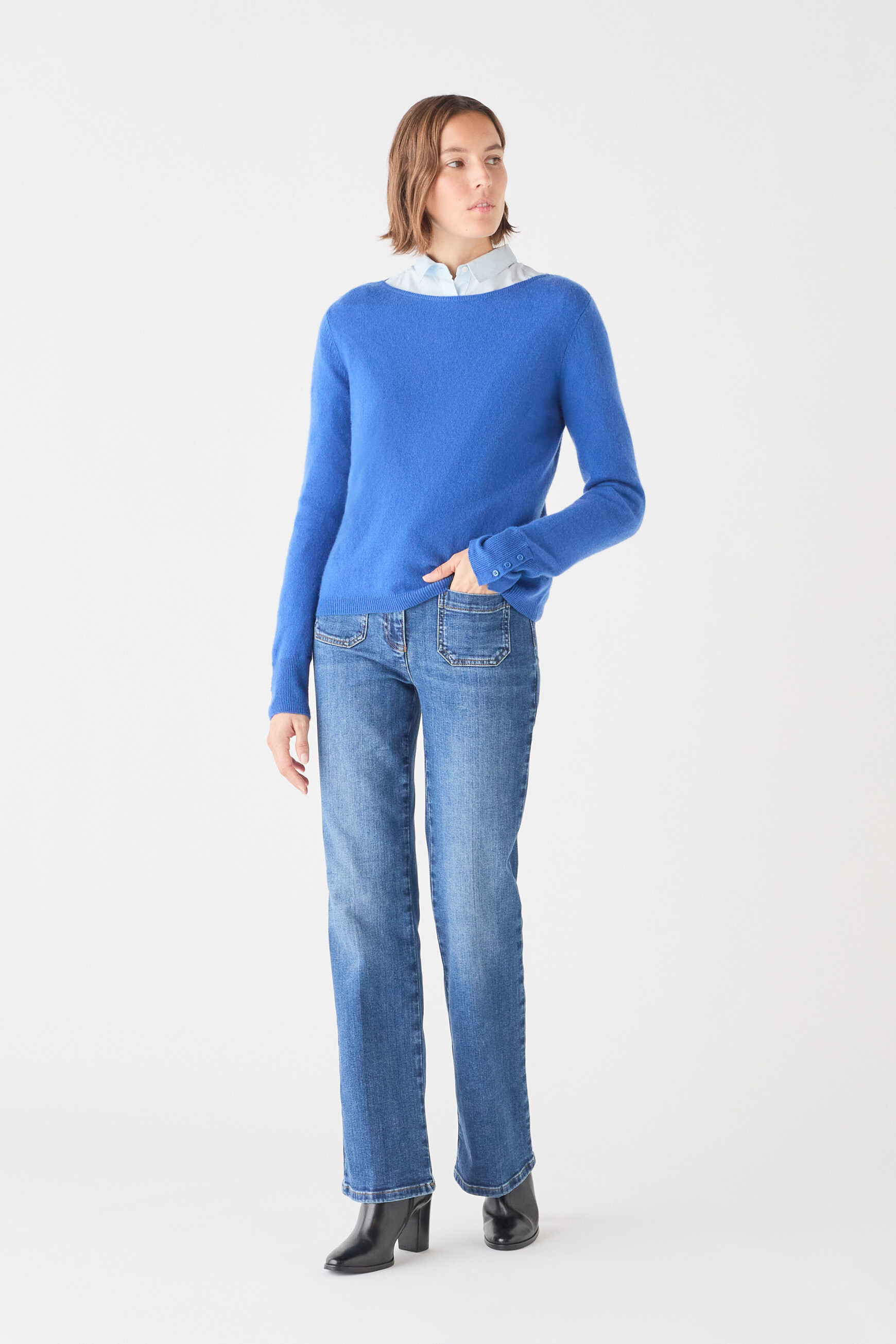 Royal blue cashmere sweater deals