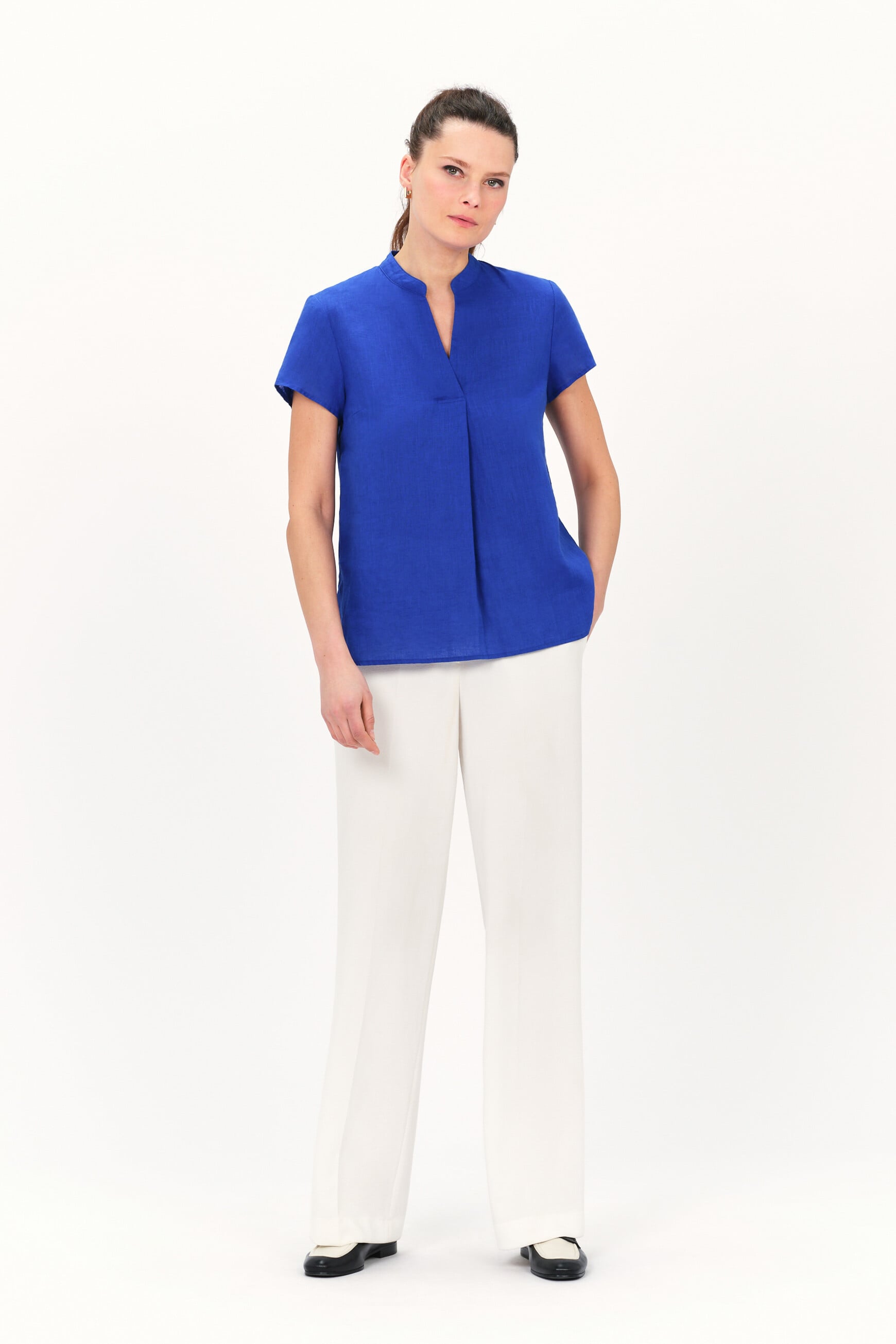 Chemise Kat 100% lin bleu turquoise femme