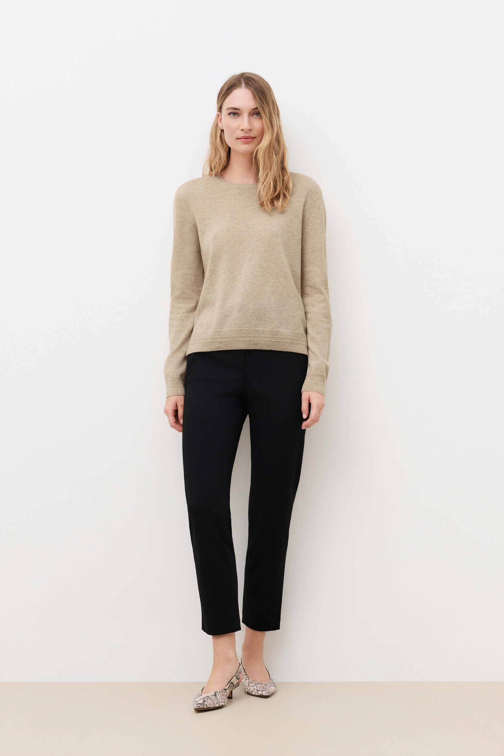 Mjanice sweater 100% cashmere sand woman