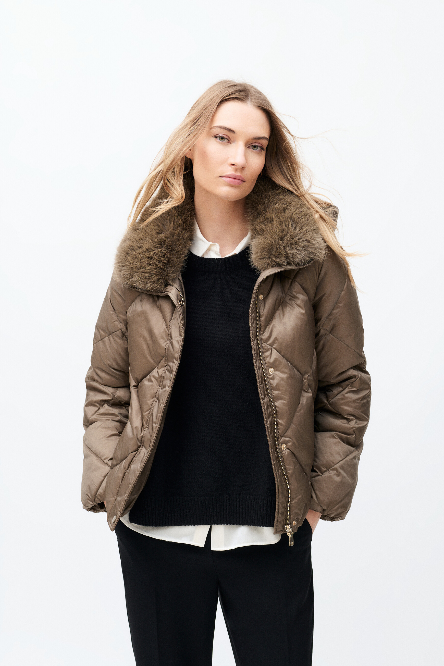 Gavony coat taupe woman