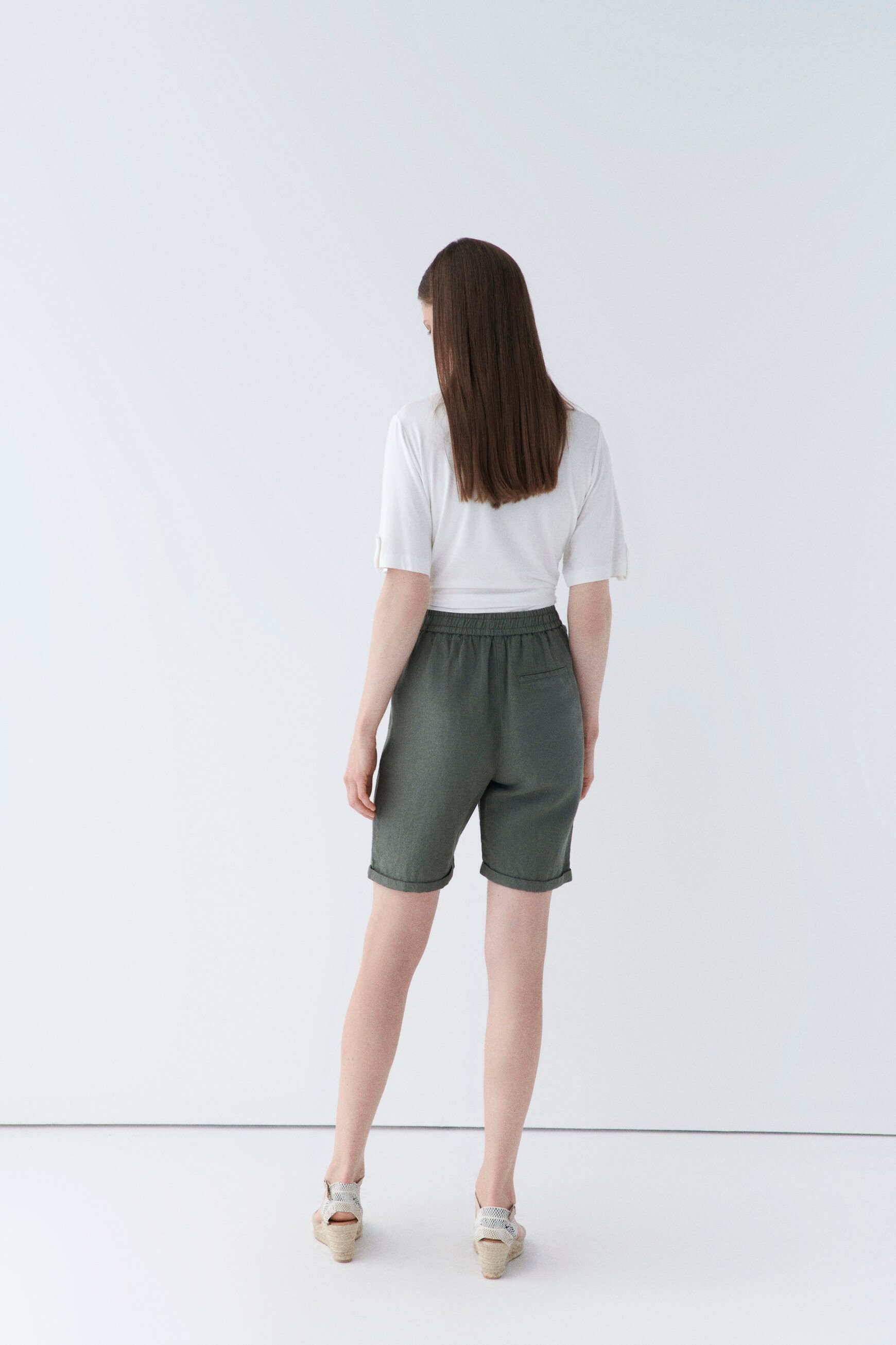 Seracruz shorts khaki green woman