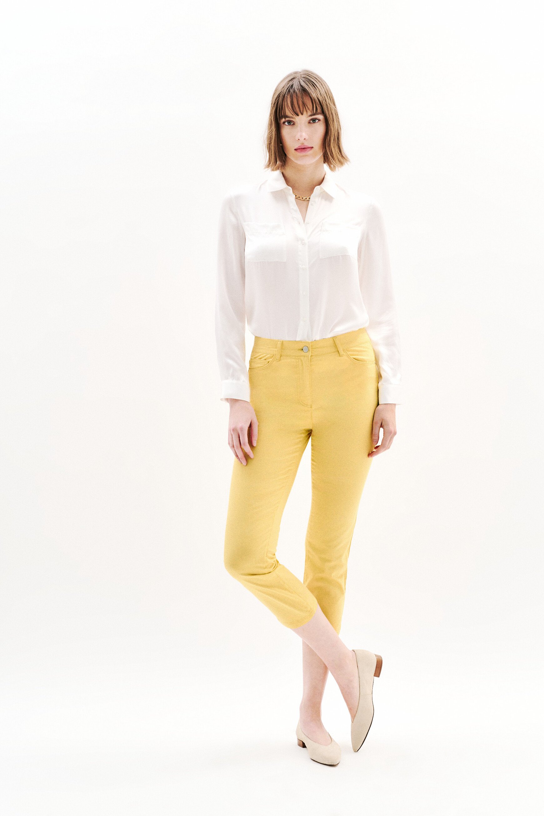 pantacourt mason jaune citron femme pantacourt mason jaune citron femme