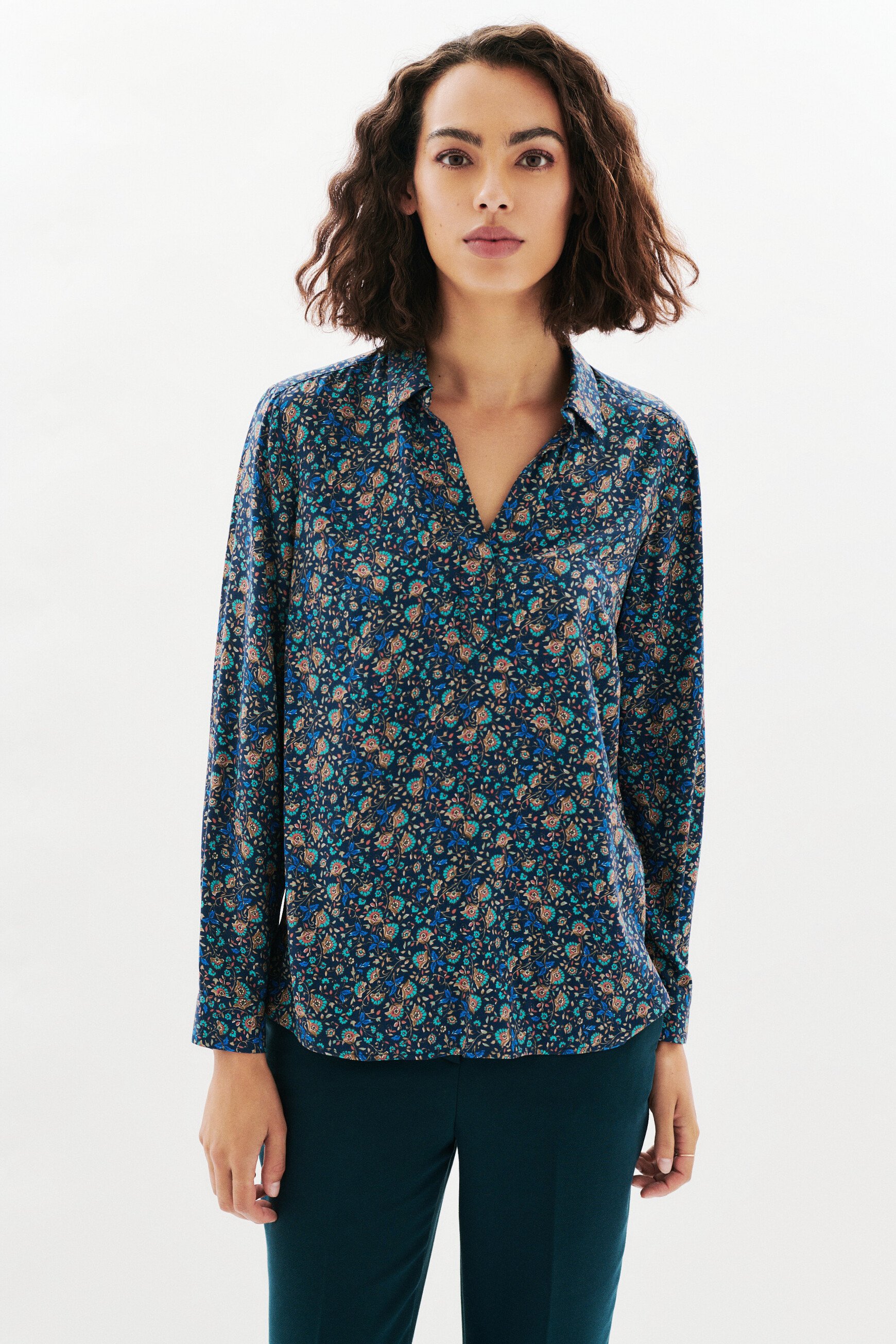 Camisa Lovely azul marino mujer