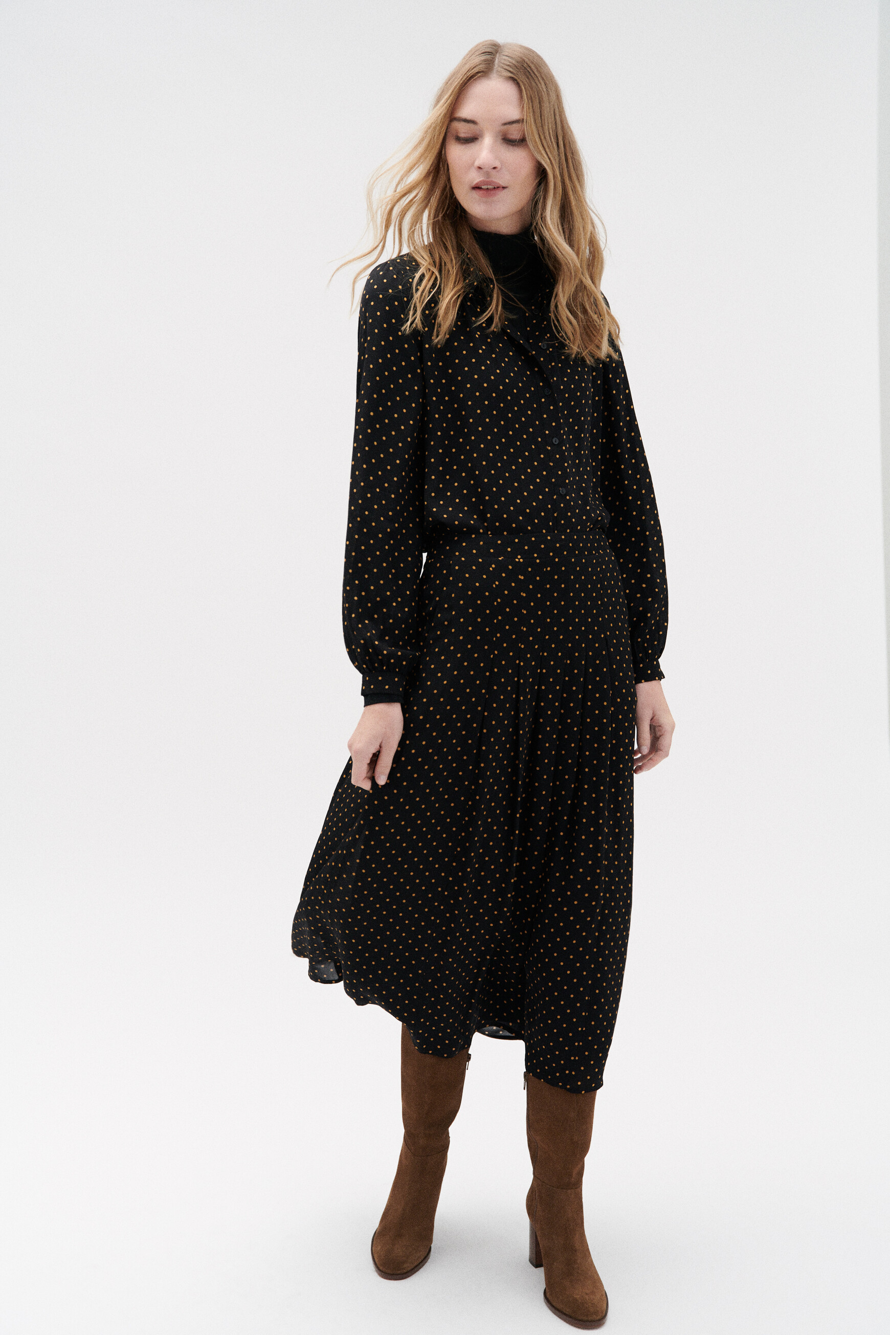gepunkteter rock madelon schwarz damen Gepunkteter Rock Madelon schwarz damen