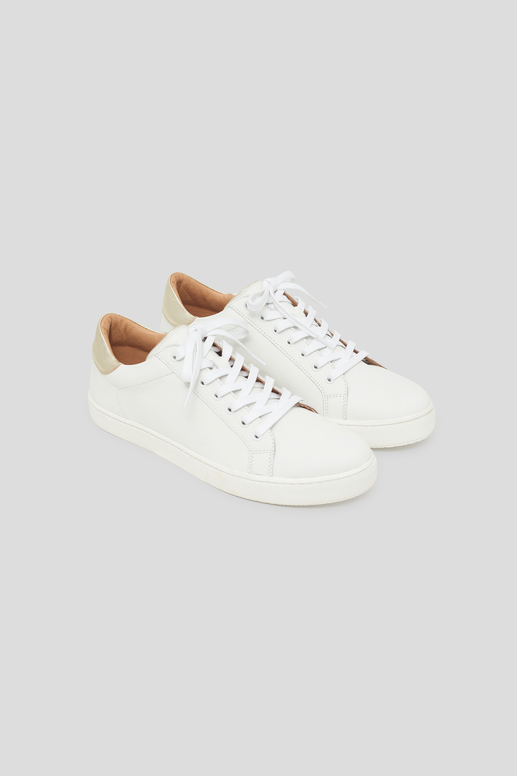 Suzanne natural leather trainers ecru woman