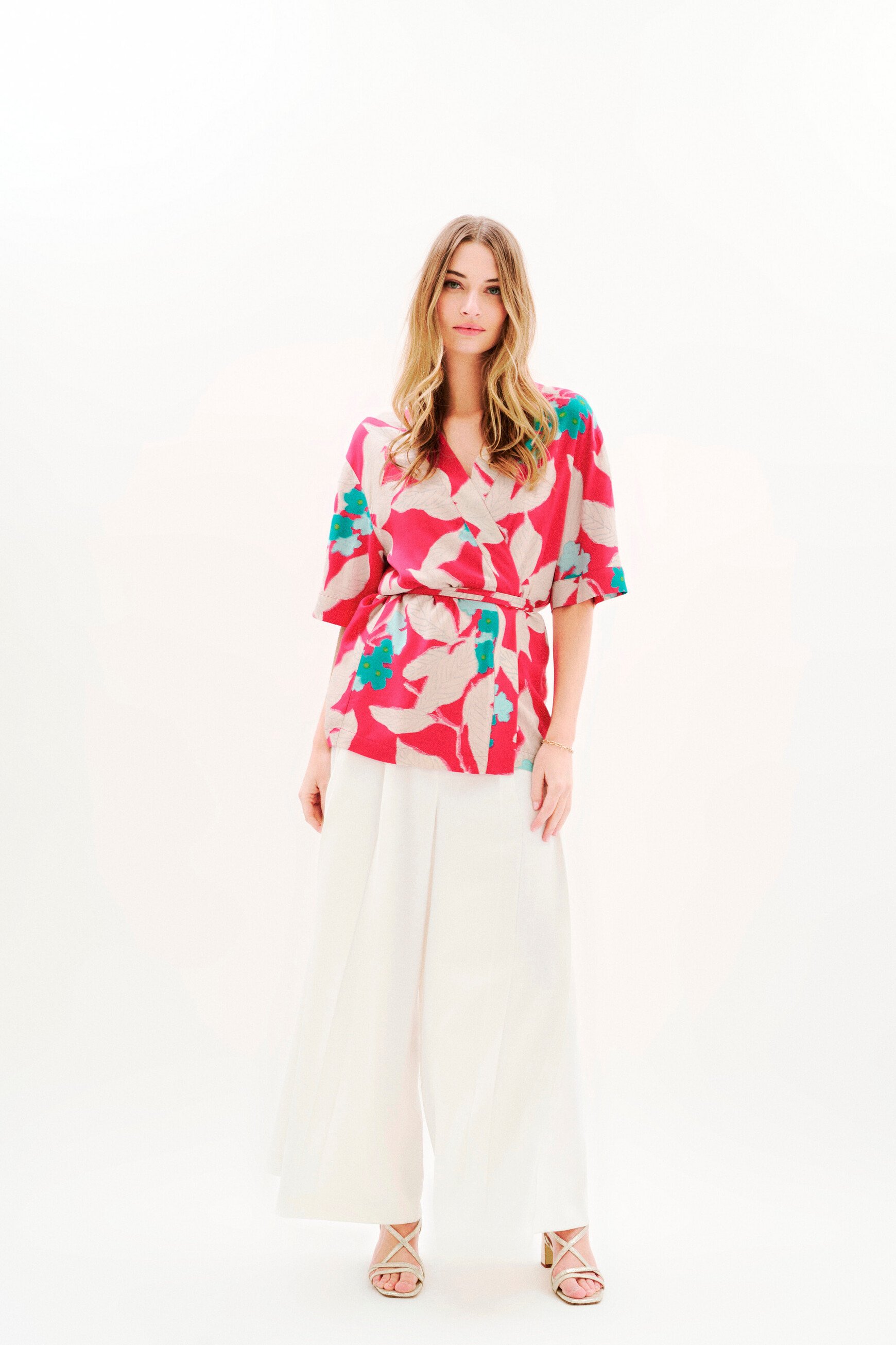 kimono alison rose fushia femme Kimono Alison rose fushia femme