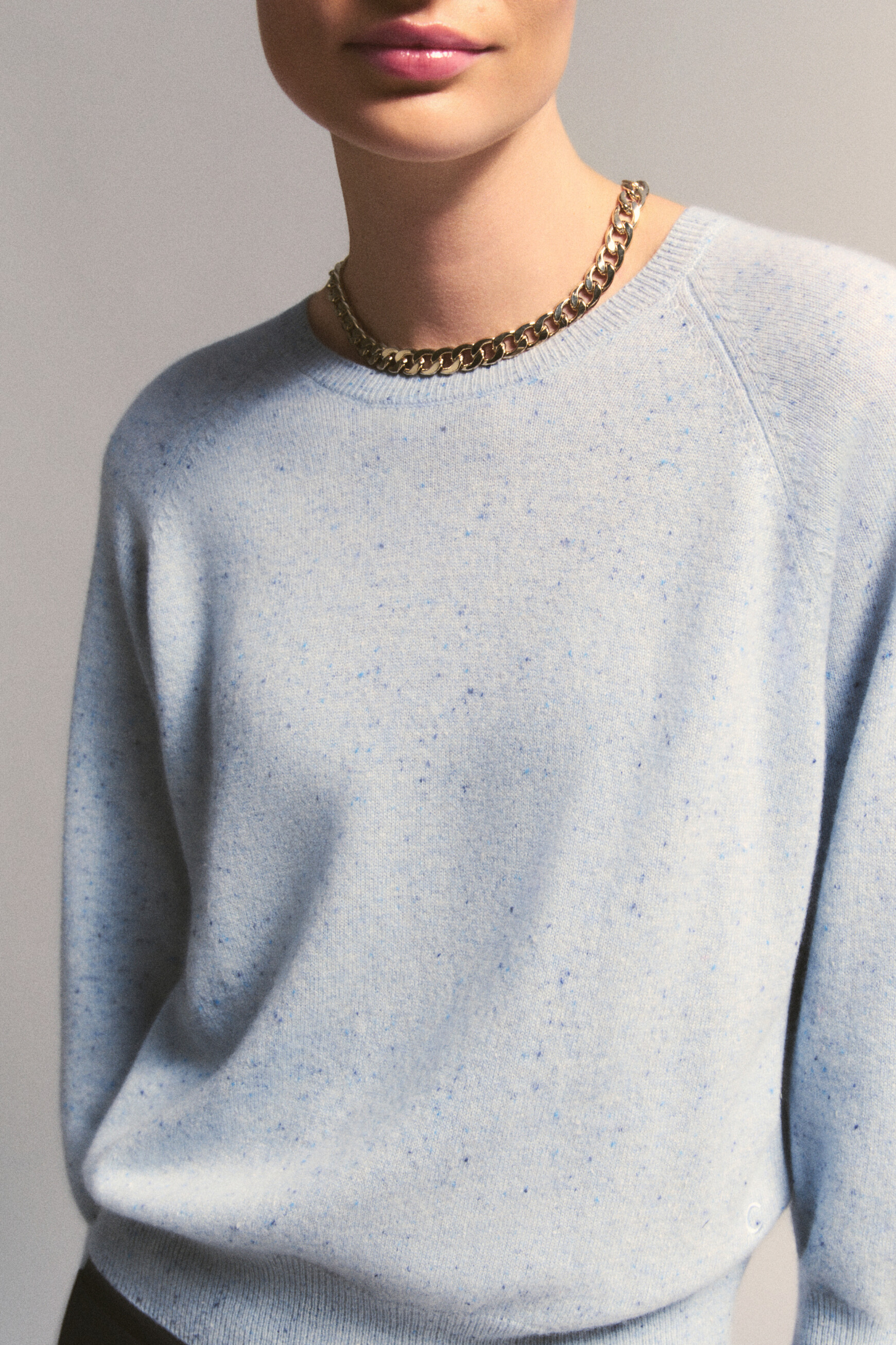 Mlottie sweater 100% cashmere sky blue woman