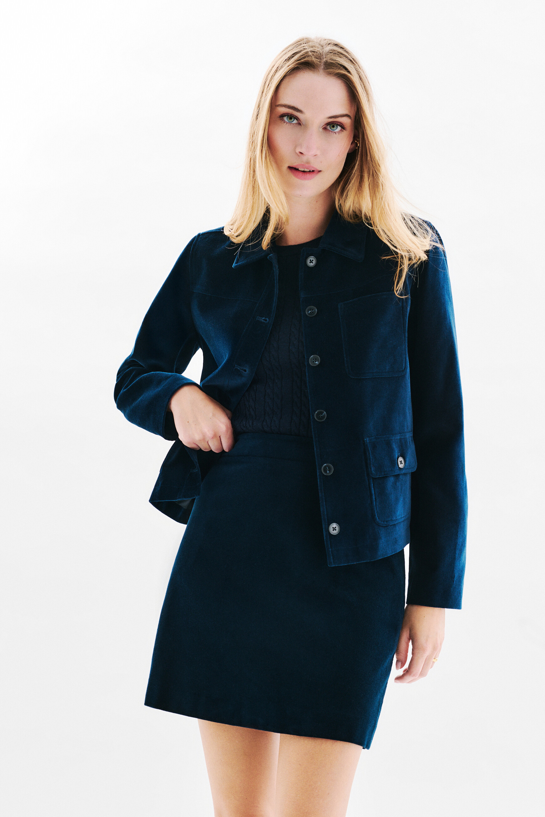 Vminatavelours jacket navy blue woman