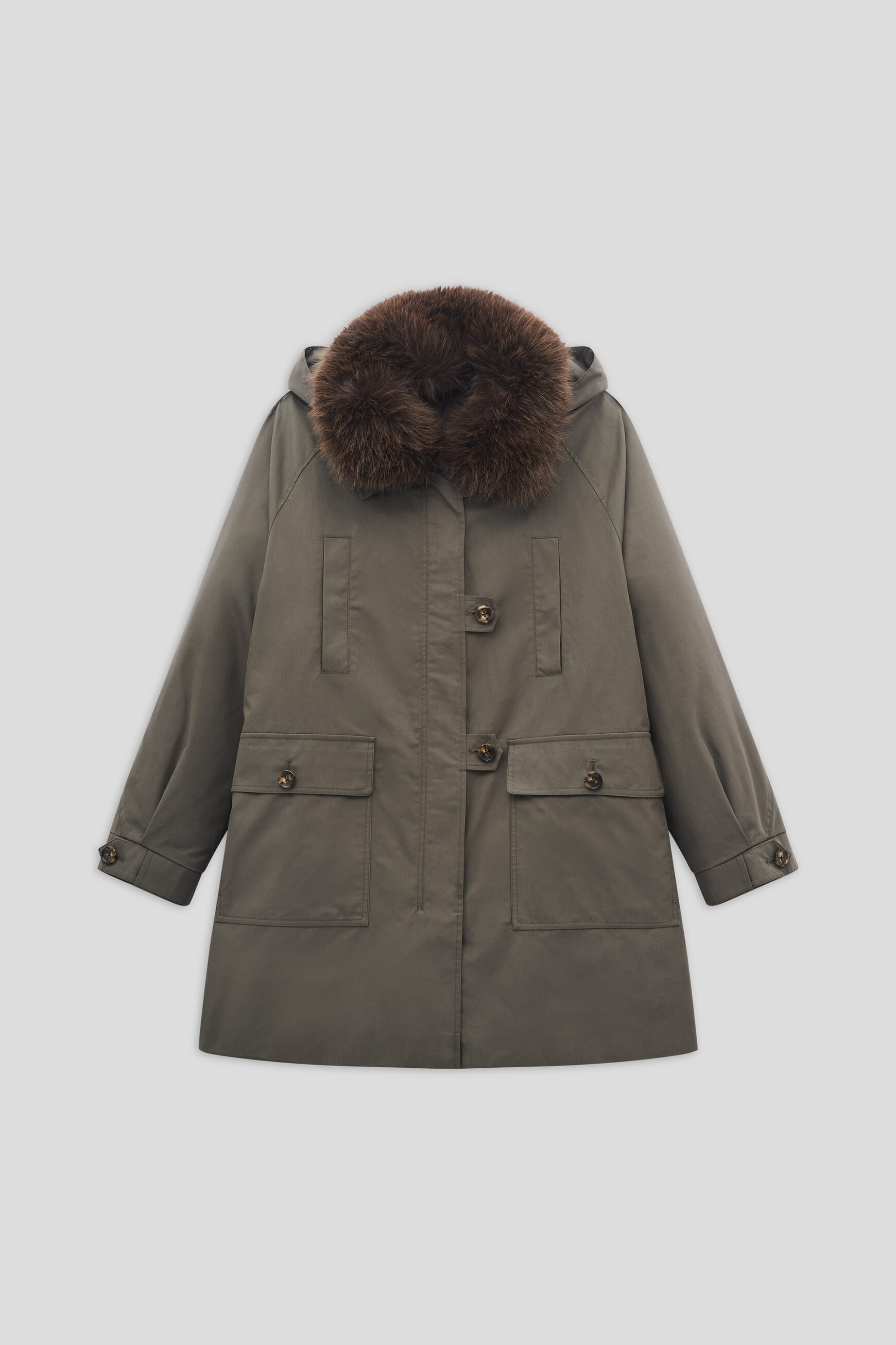 Parka Gnorinalong vert kaki femme