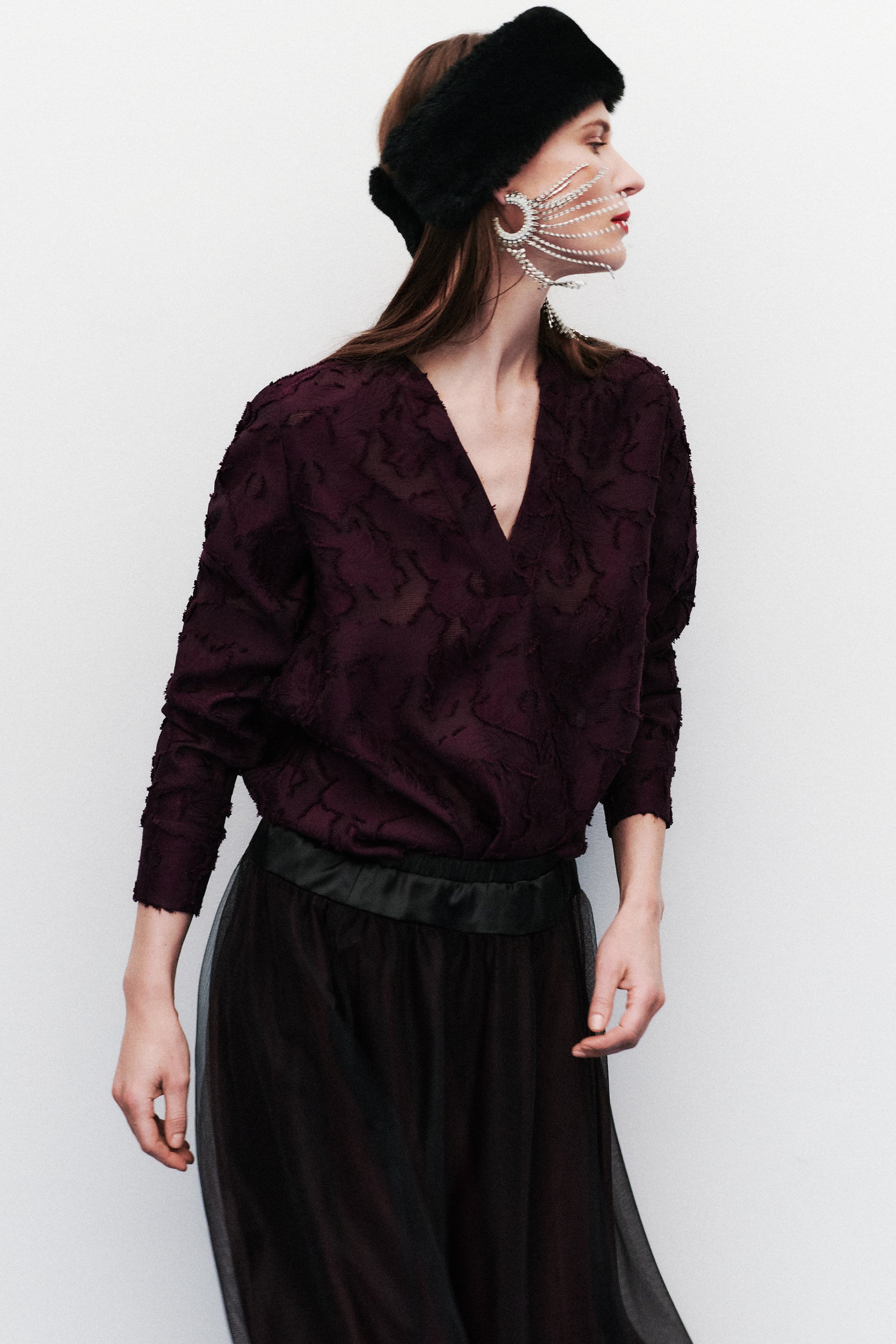 Chemise Clara2 bordeaux femme