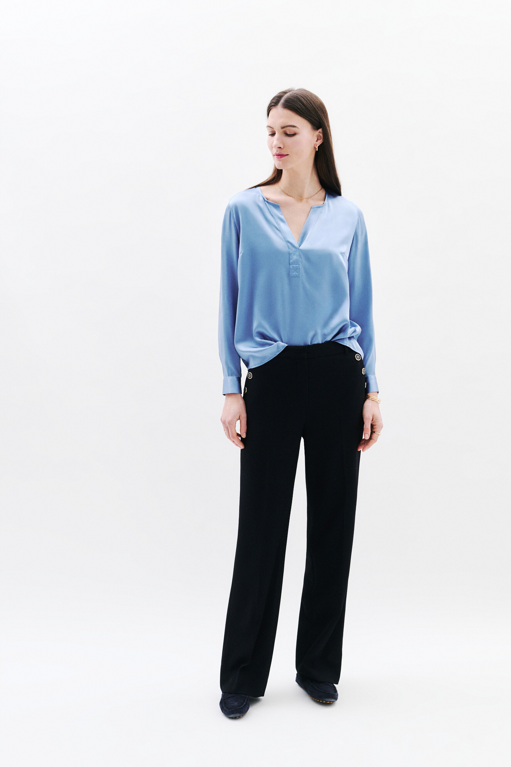 bluse clisa 100 seide bleu lavande damen Bluse Clisa 100% Seide bleu lavande damen