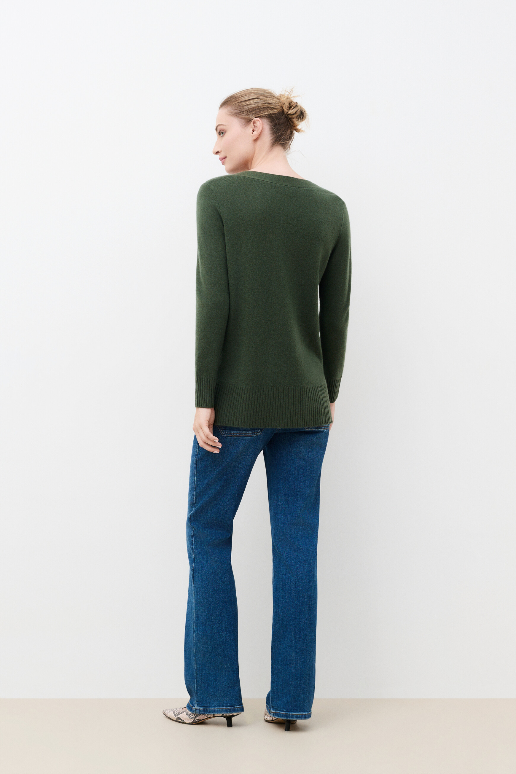 Mfrank sweater 100% cashmere khaki green woman