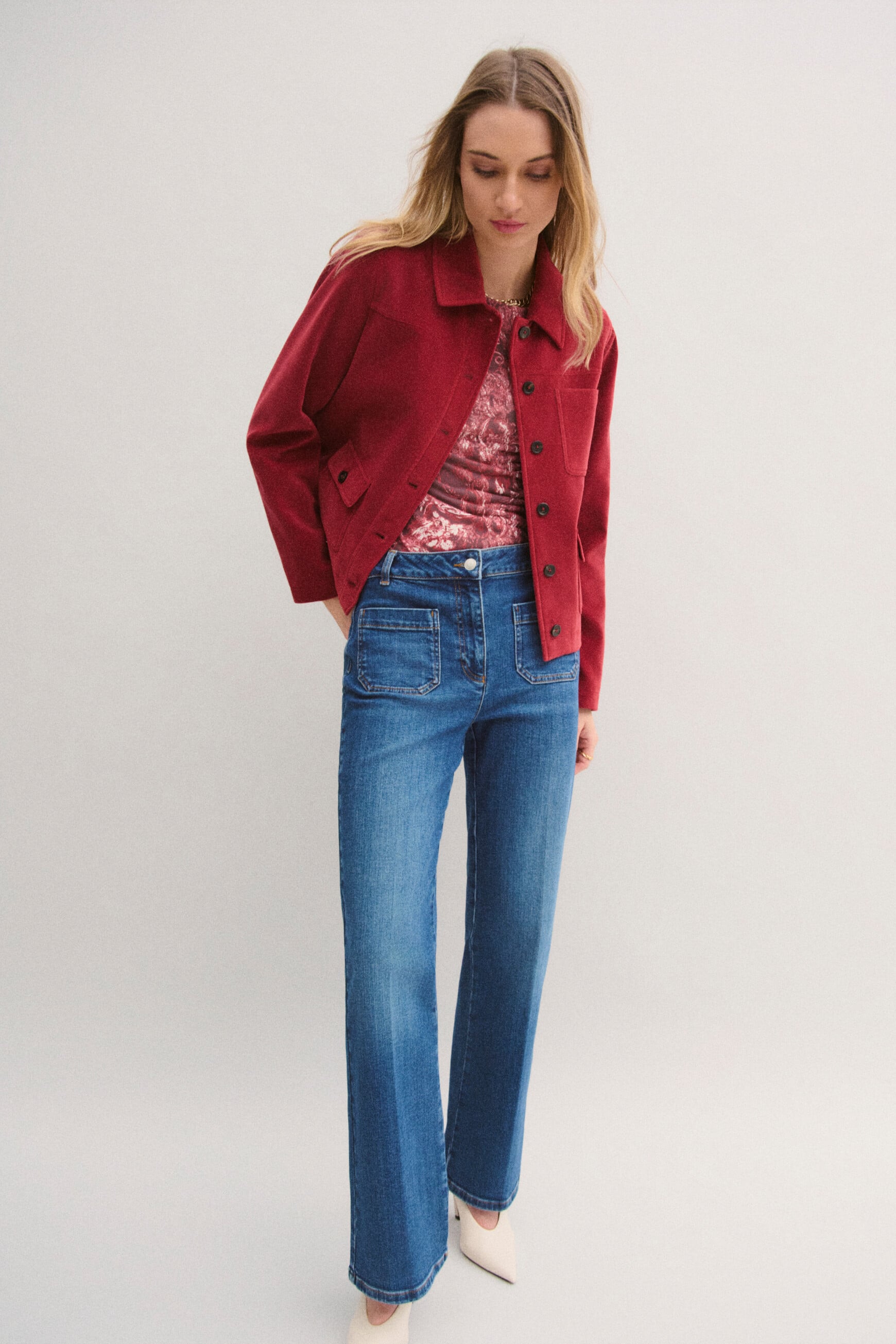 Veste Vminatavelours rose framboise femme