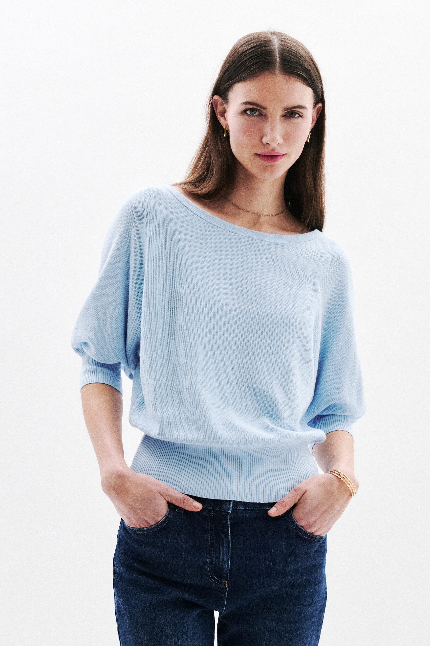 Joan oversized sweater sky blue woman
