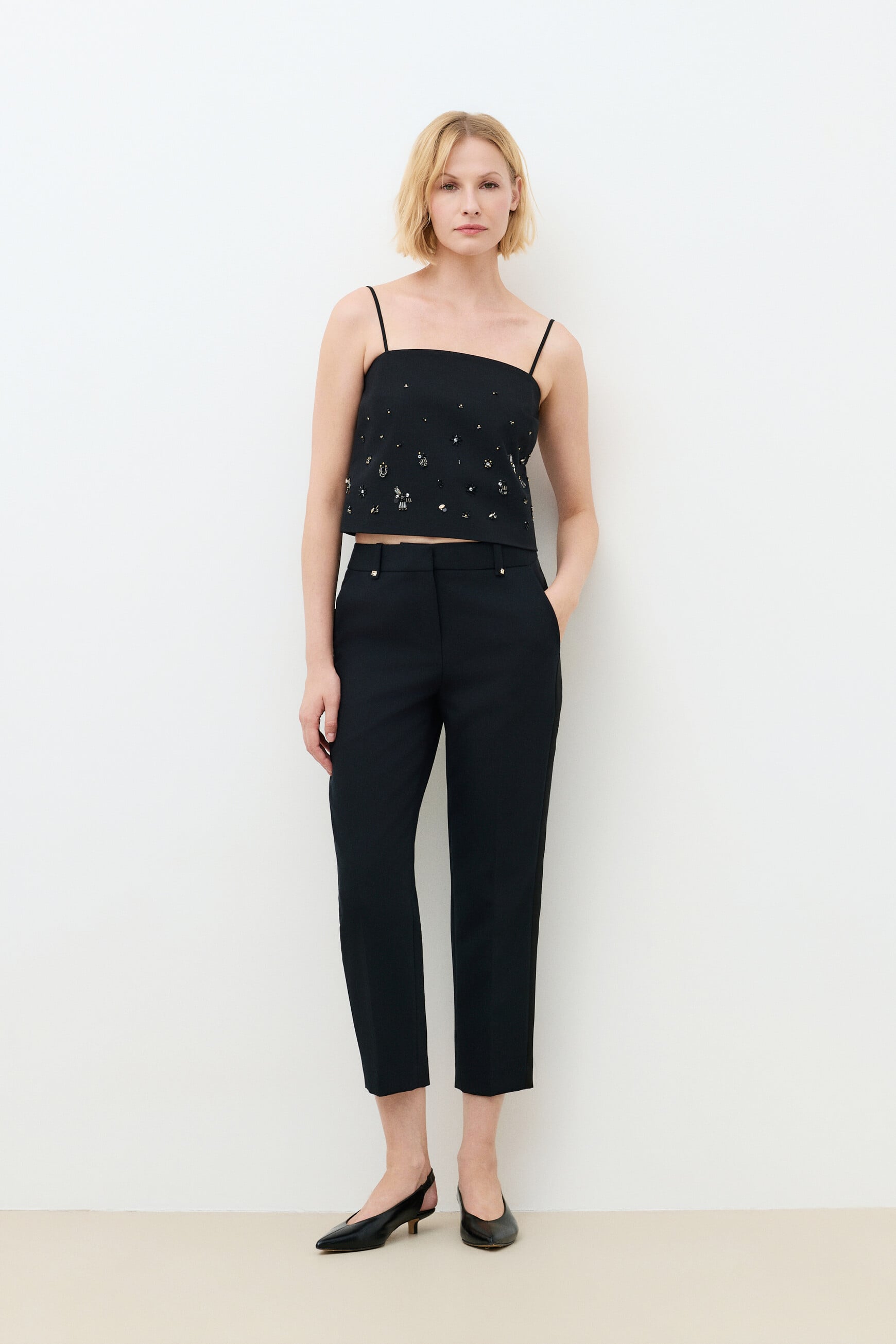 Pantalon Psmock noir femme