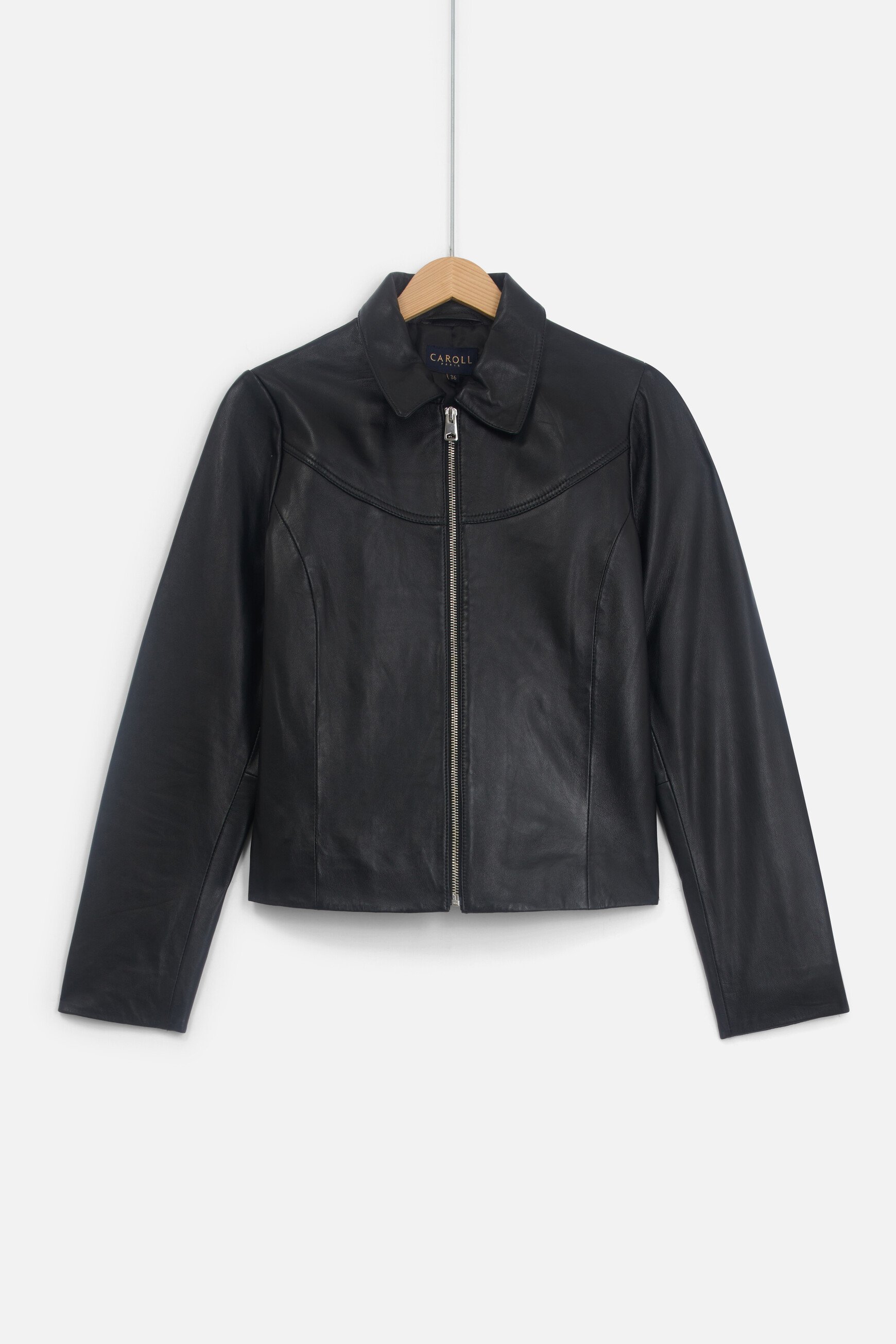 blazer leila 100 cuir noir femme blazer leila 100% cuir noir femme