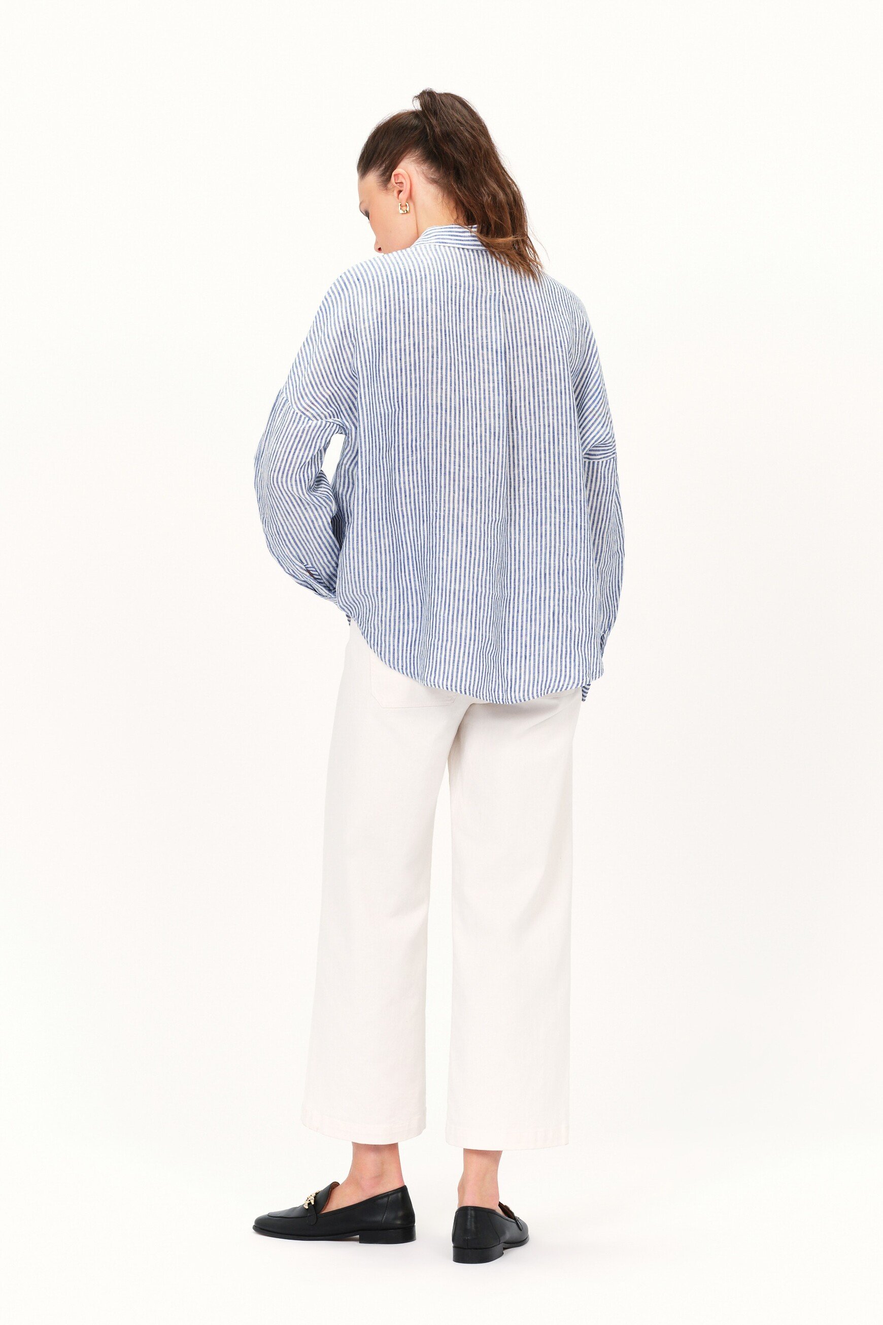 Chemise claude2 100% lin denim stone femme