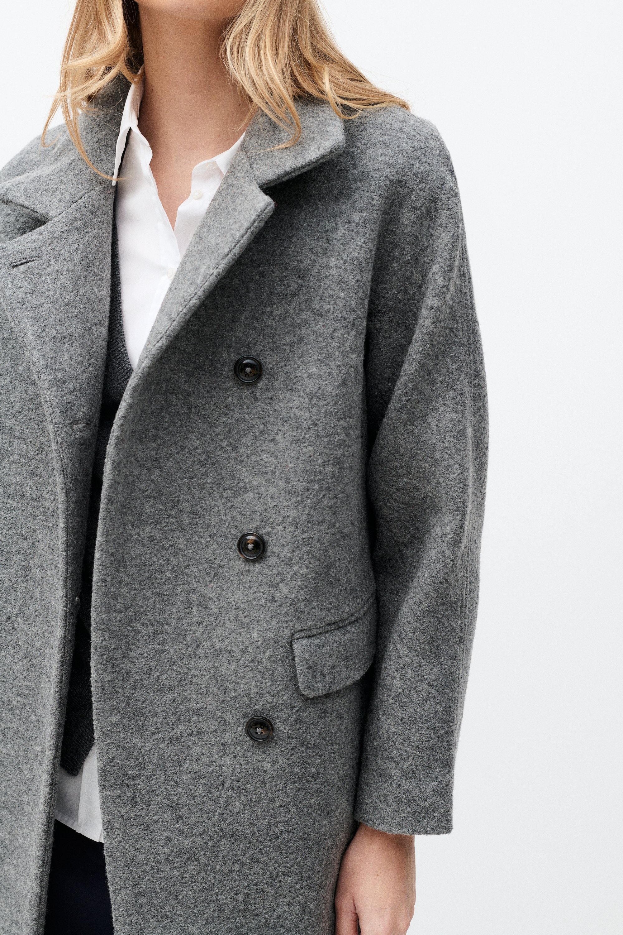 gerome 100 wool coat light grey woman Gerome 100% wool coat light grey woman